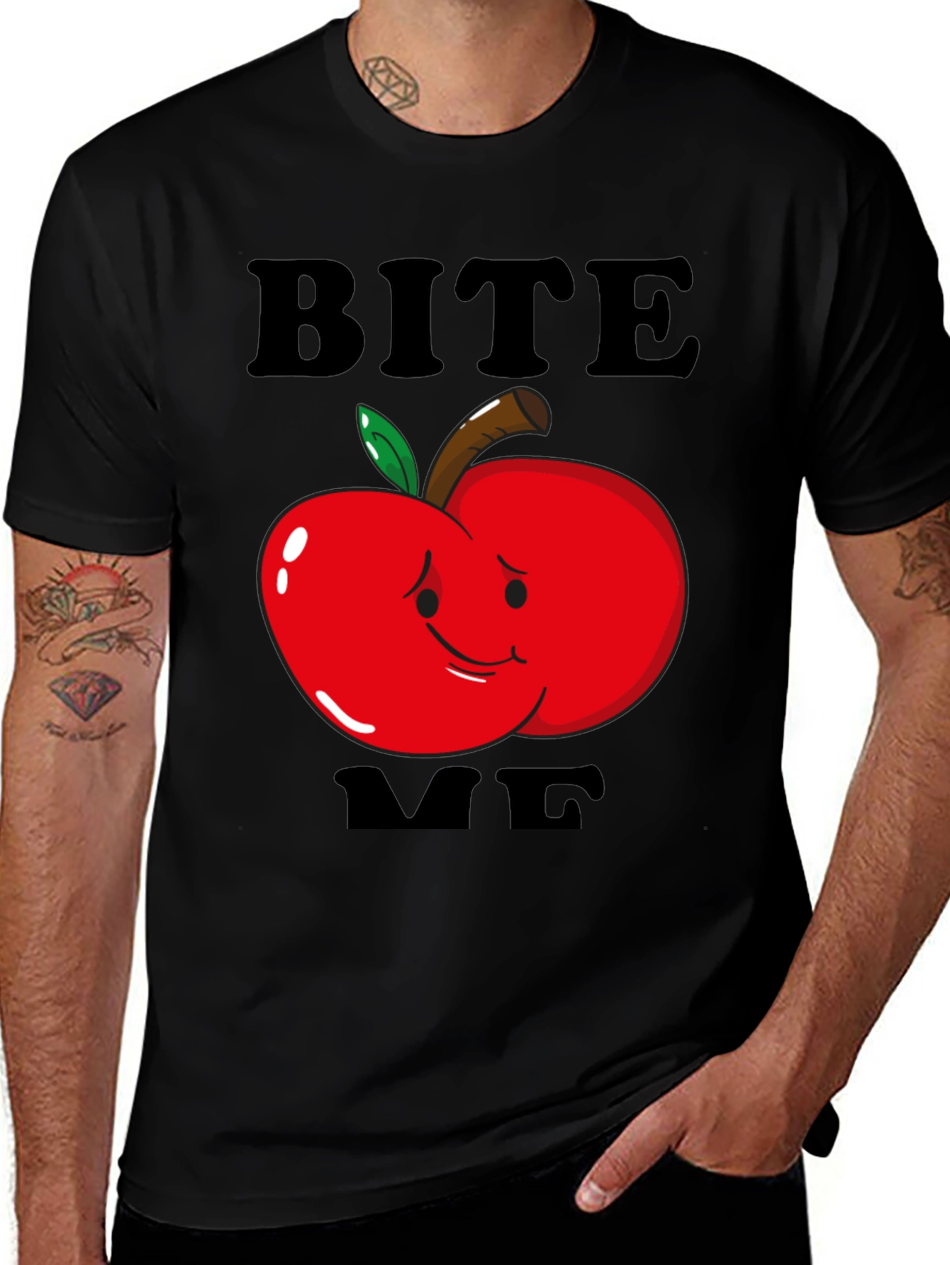 Bite Me Apple Graphic T-Shirt