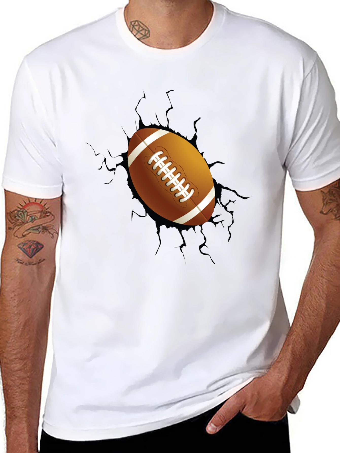 Football Breakout Graphic Tee - Black