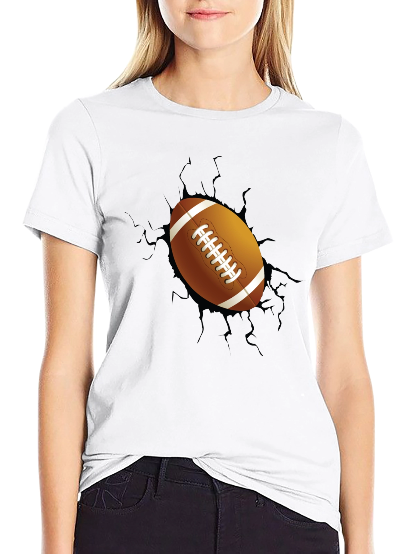 Football Breakout Graphic Tee - Black