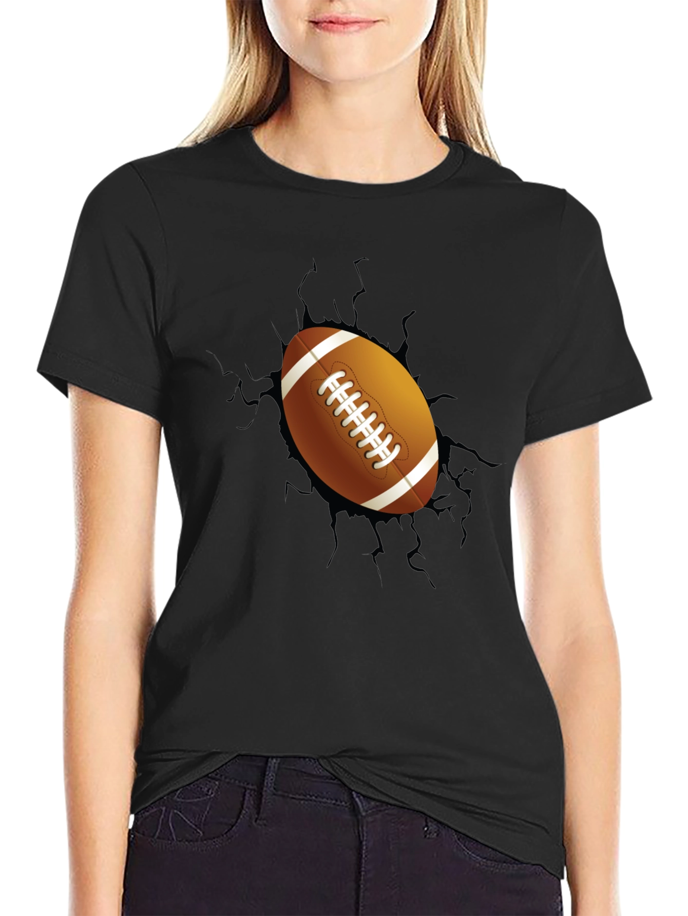 Football Breakout Graphic Tee - Black