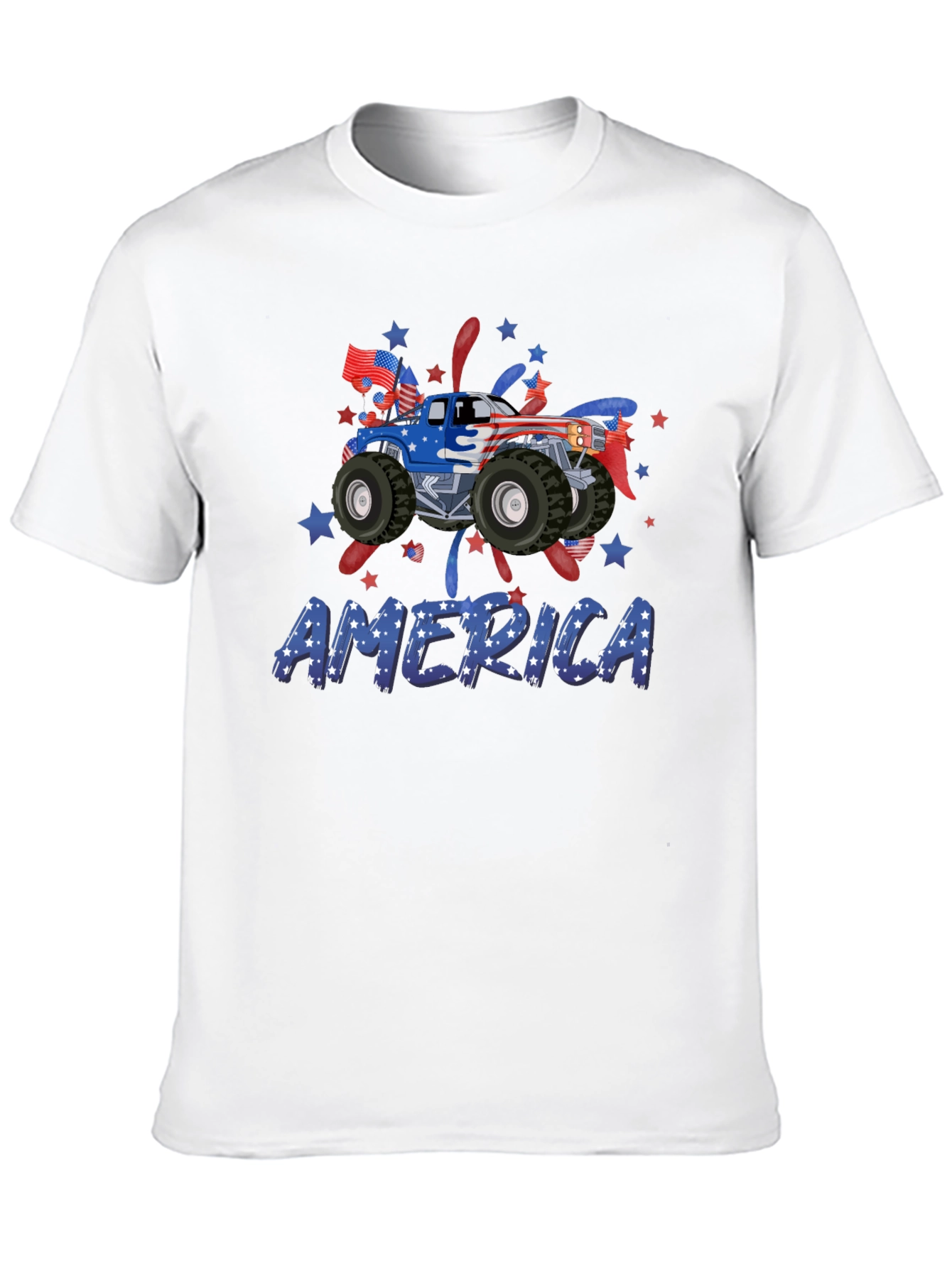 Patriotic Monster Truck Tee - America USA Pride