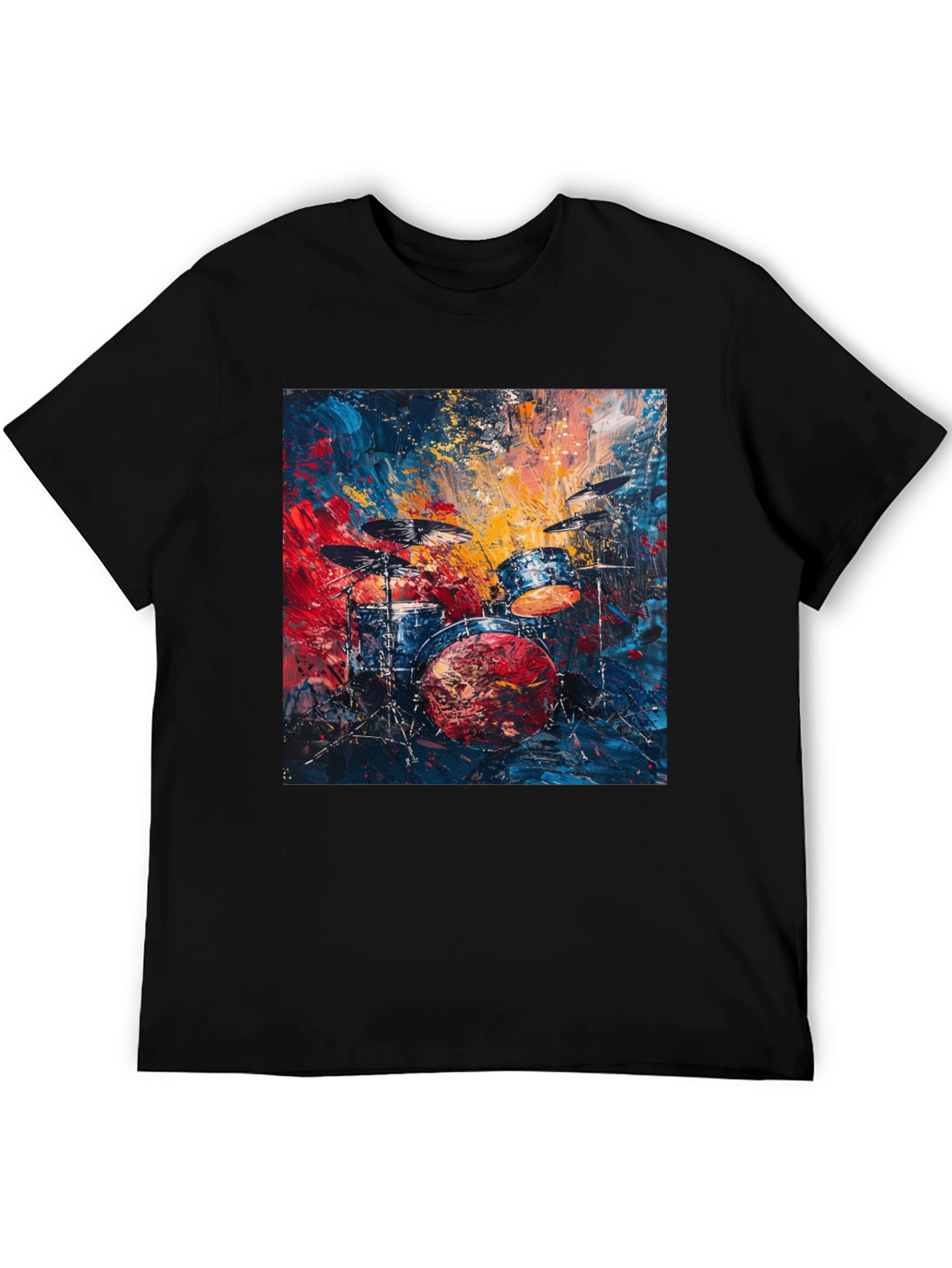 Abstract Drum Set Graphic Tee - Music Lover T-Shirt
