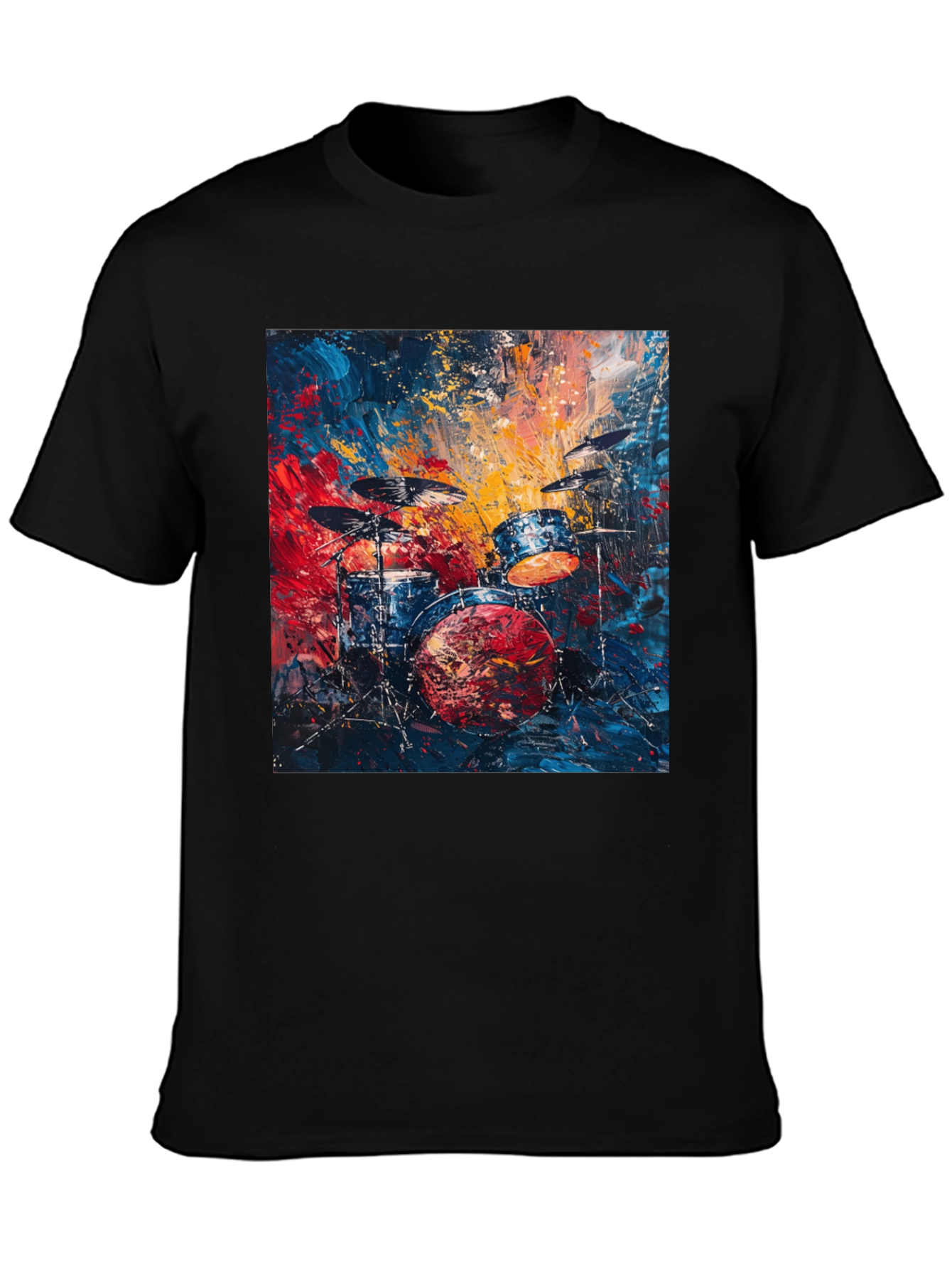 Abstract Drum Set Graphic Tee - Music Lover T-Shirt