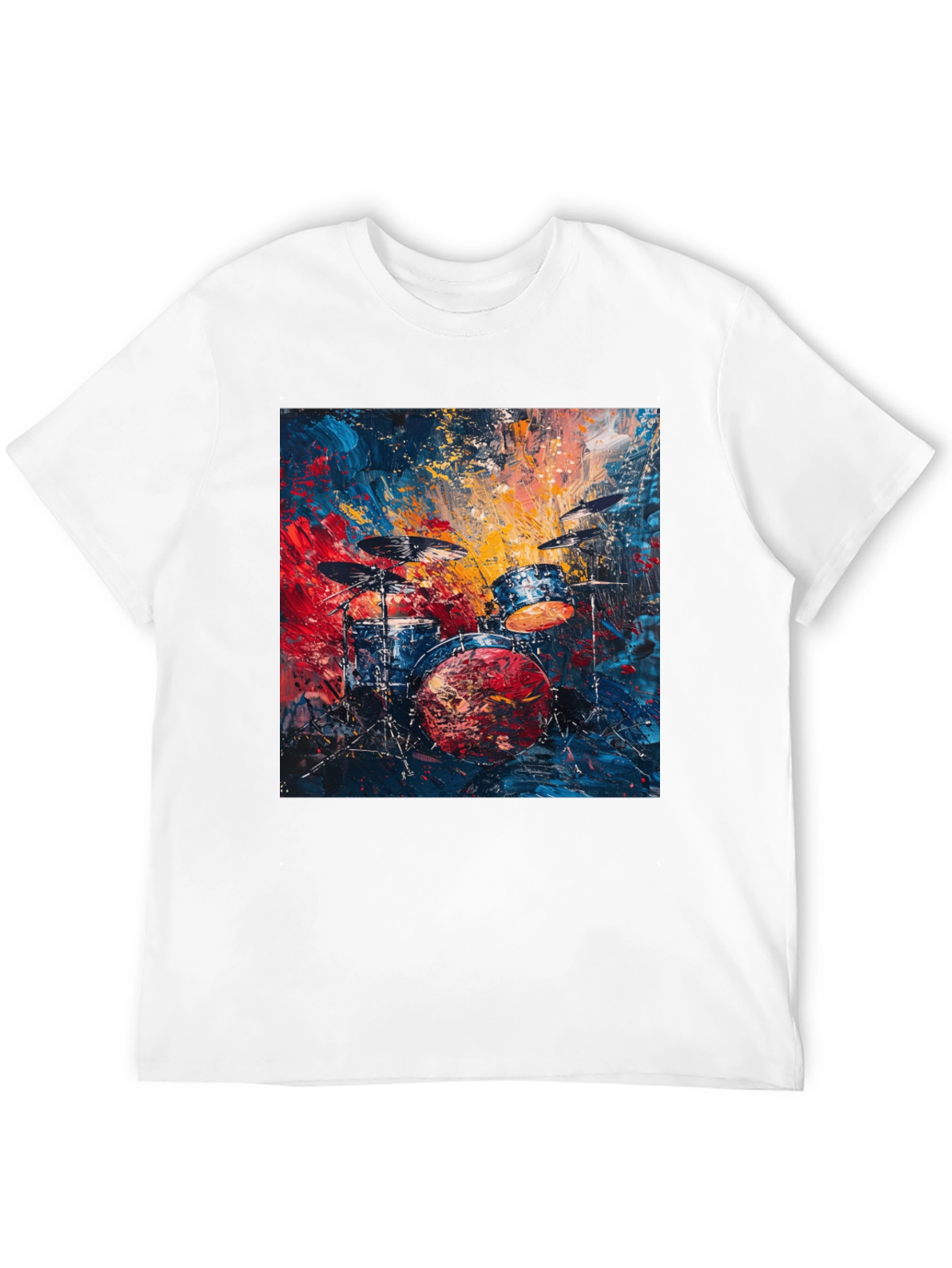 Abstract Drum Set Graphic Tee - Music Lover T-Shirt