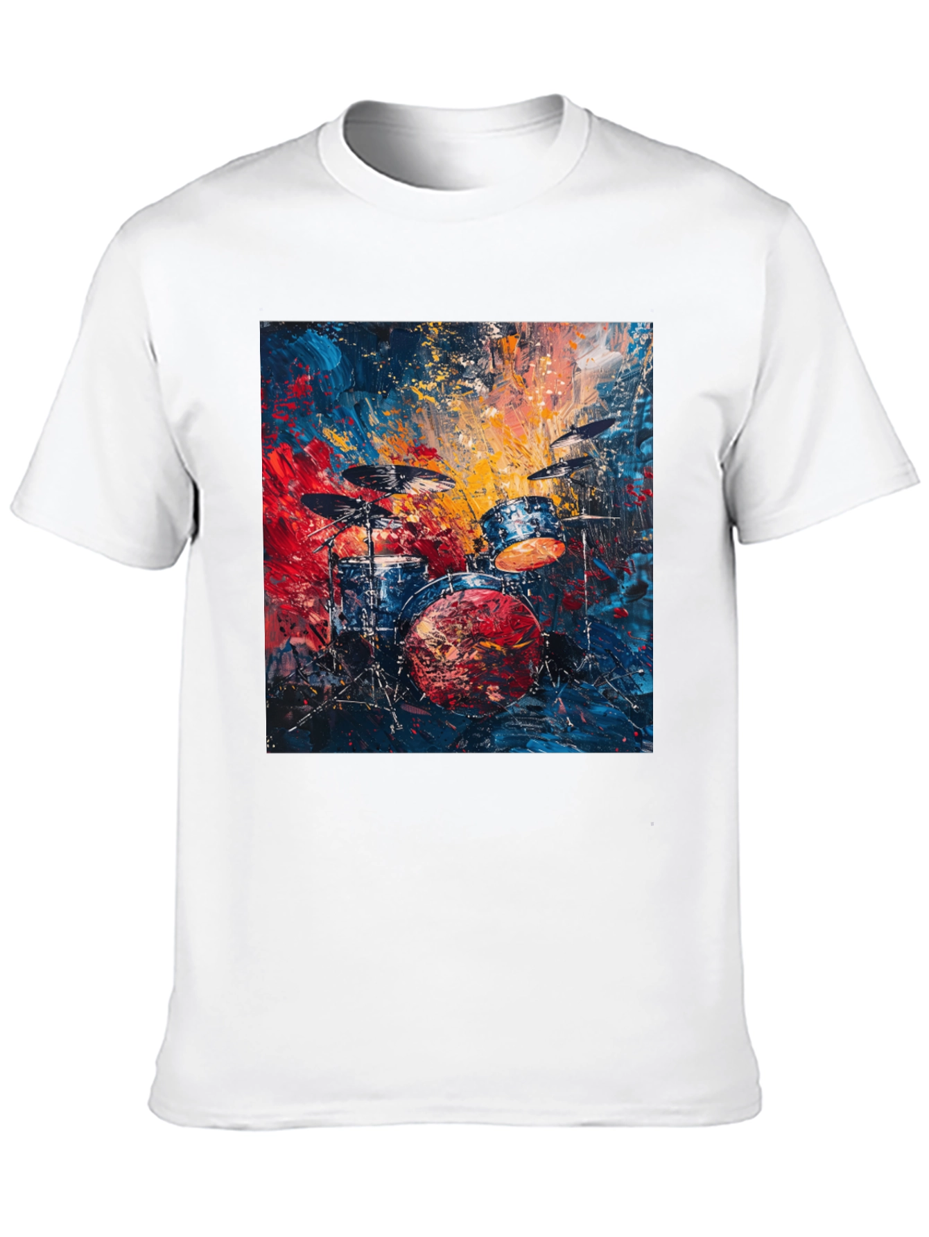 Abstract Drum Set Graphic Tee - Music Lover T-Shirt