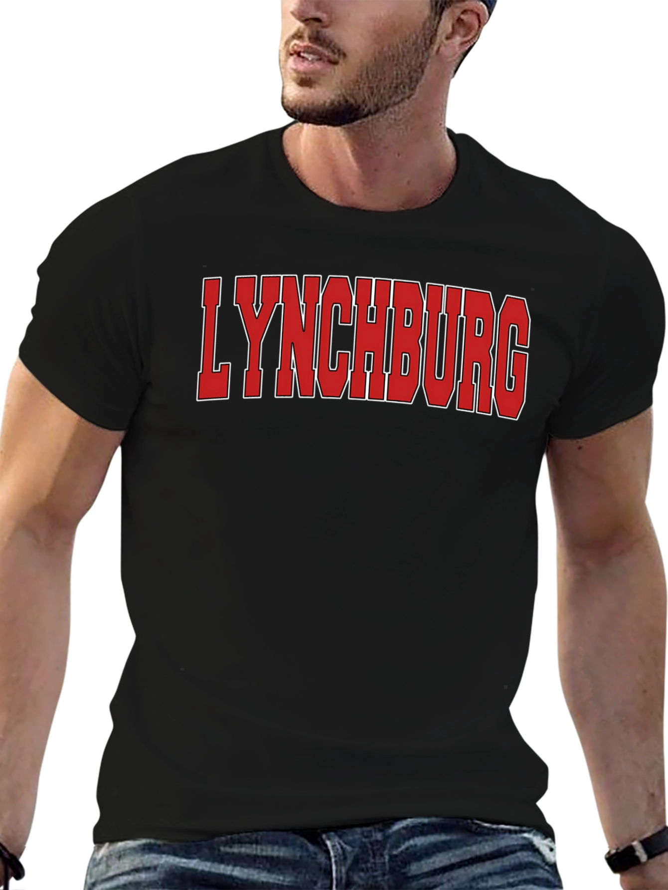 Lynchburg T-Shirt - Bold Red Lettering