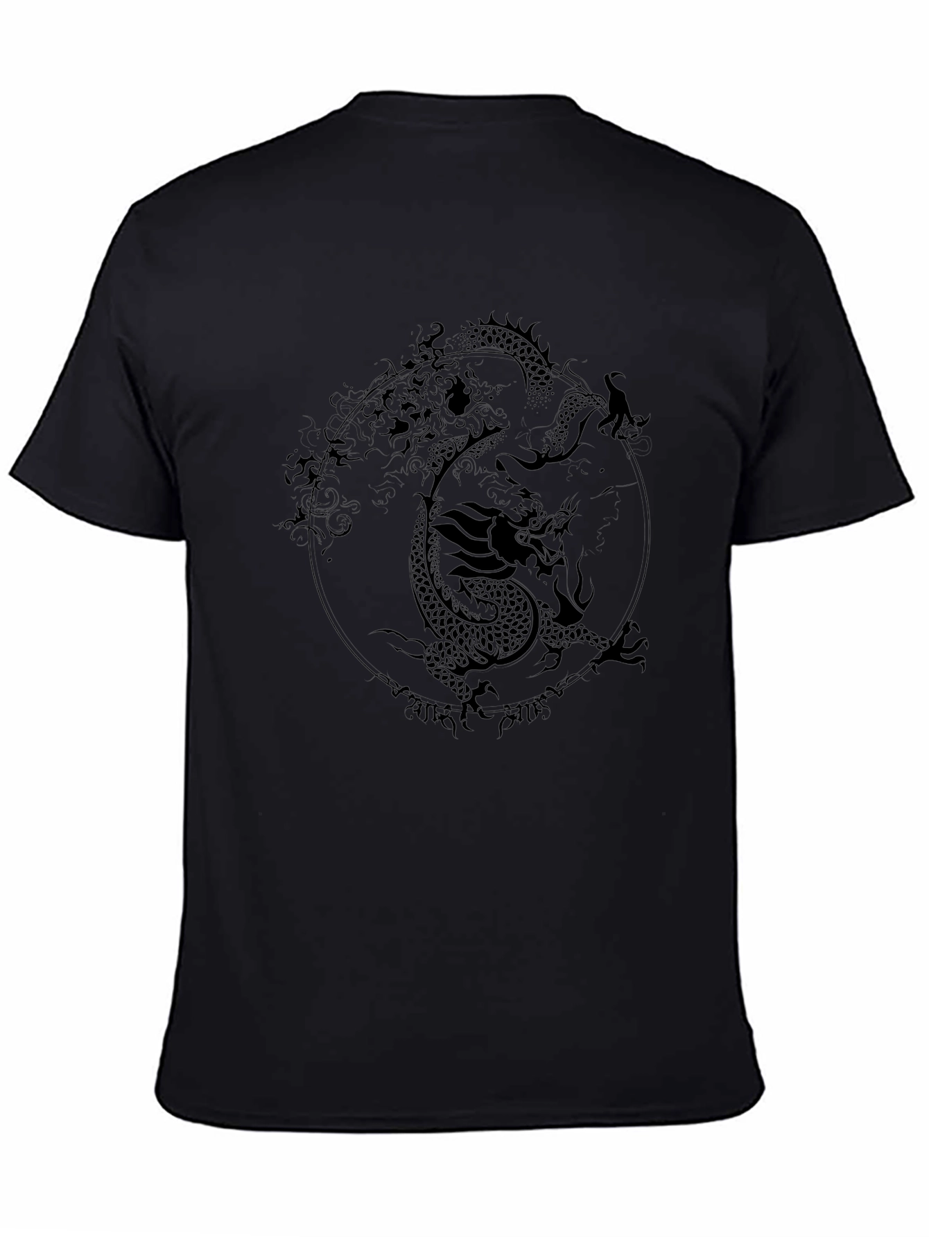 Yin Yang Dragon Black T-Shirt