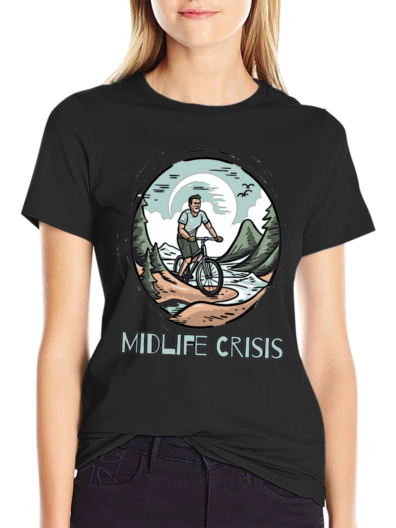 Midlife Crisis Biker Graphic T-Shirt