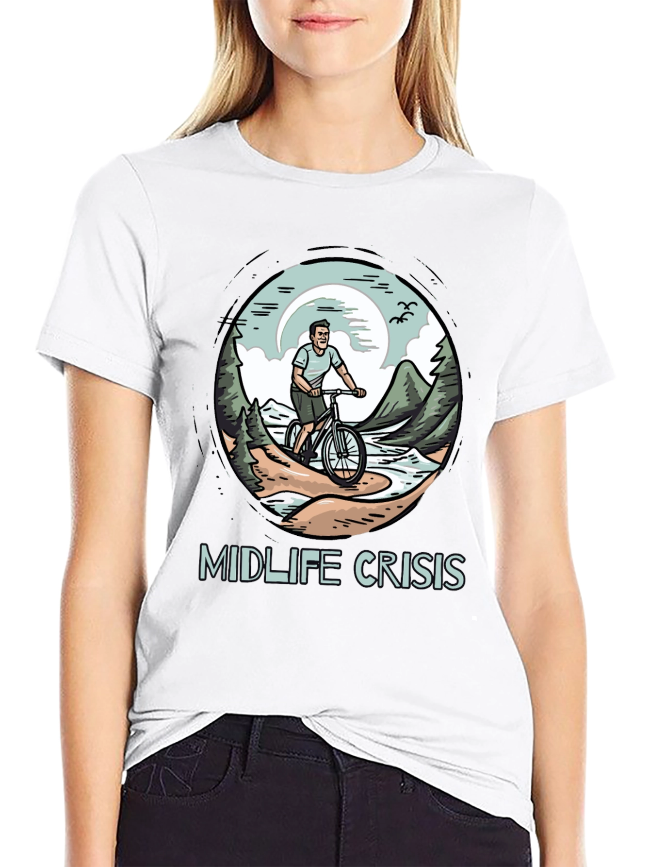Midlife Crisis Biker Graphic T-Shirt