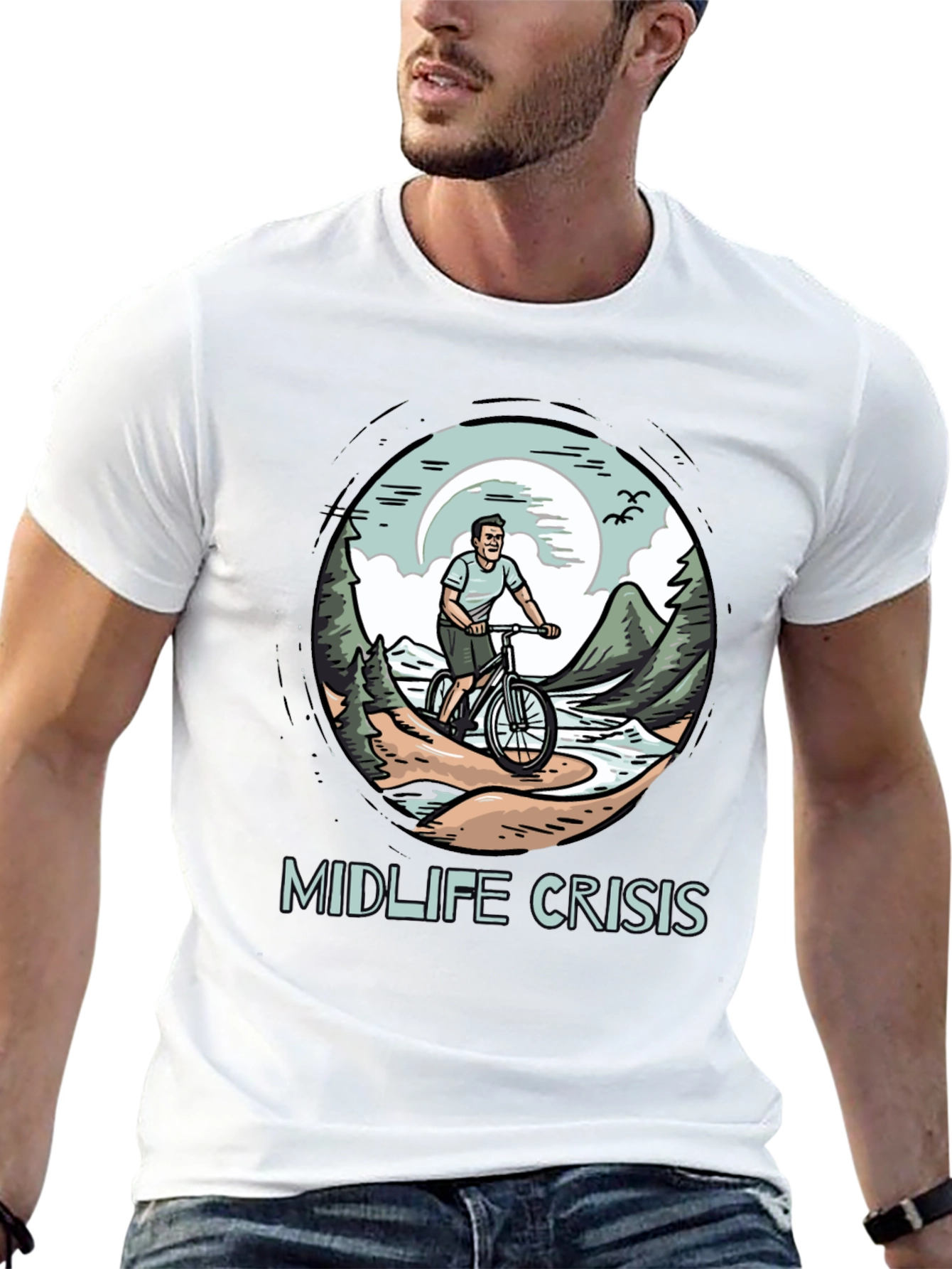 Midlife Crisis Biker Graphic T-Shirt