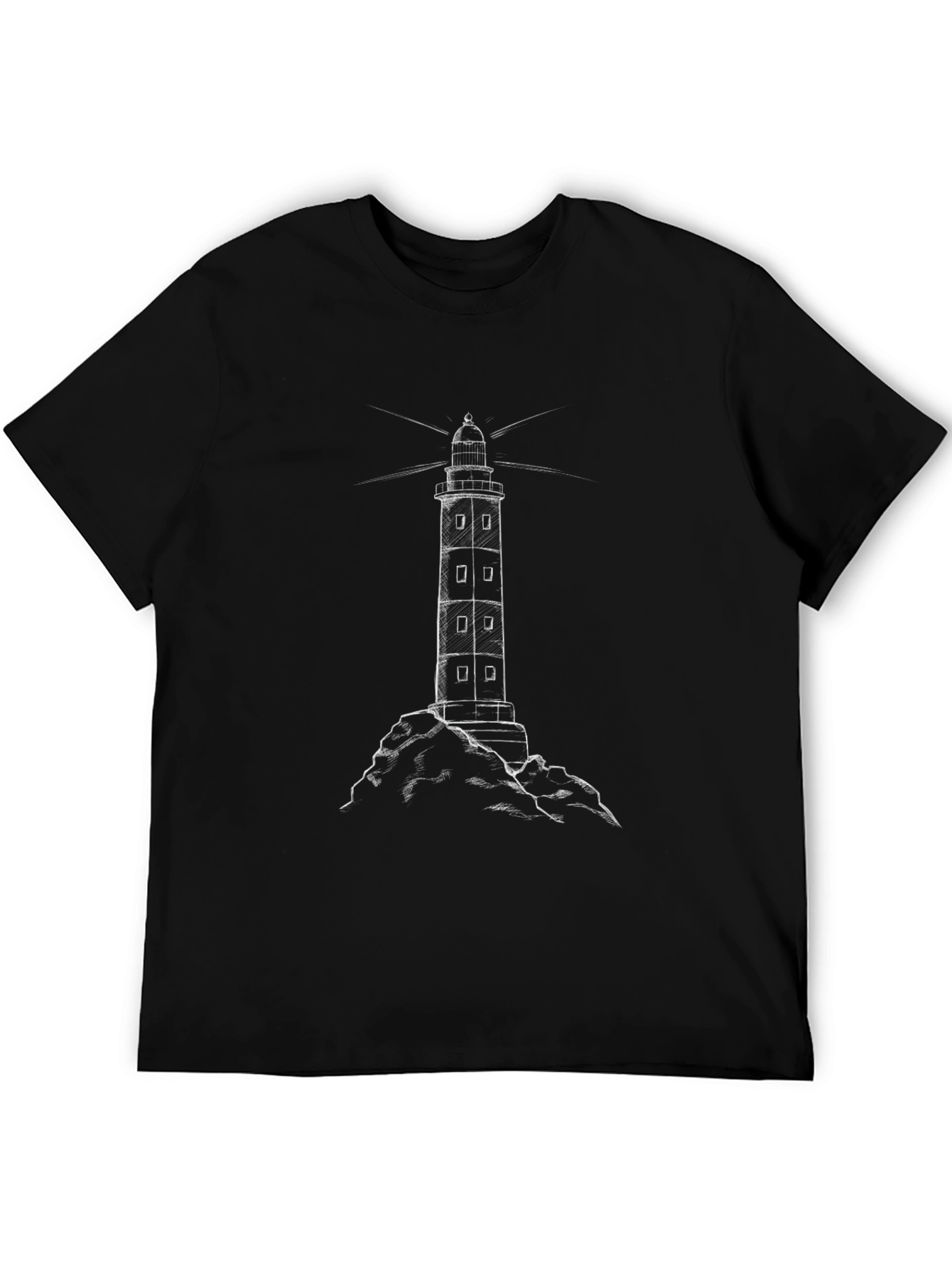 Lighthouse Graphic Tee - Mens Black T-Shirt