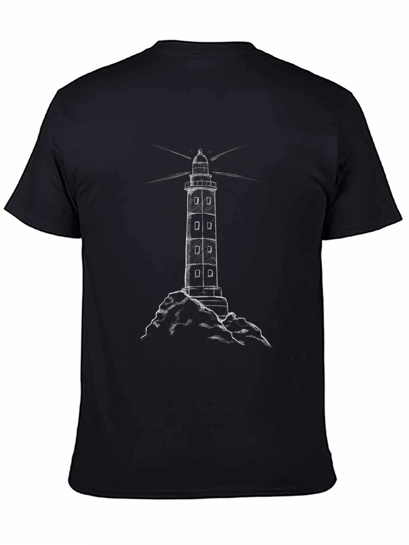 Lighthouse Graphic Tee - Mens Black T-Shirt