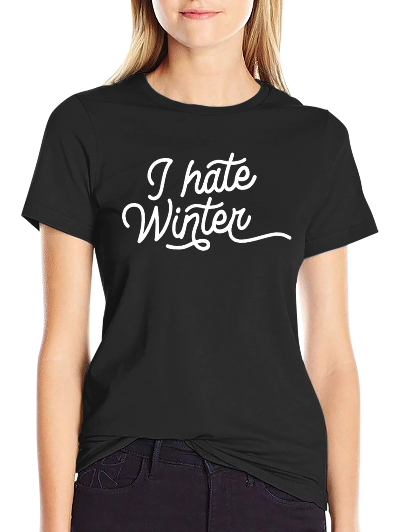 I Hate Winter Graphic Tee - Black