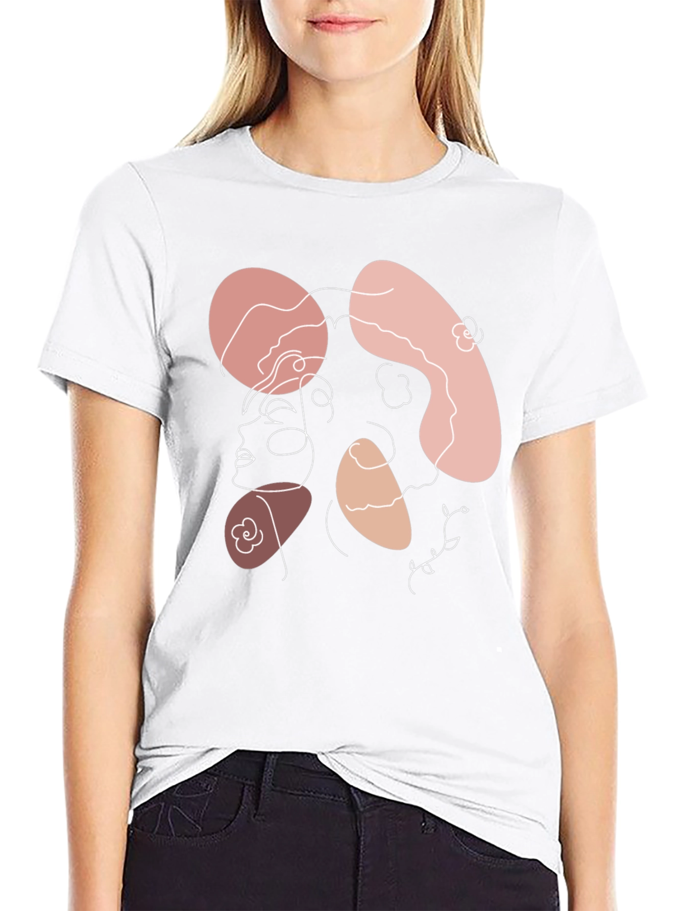 Abstract Line Art Graphic T-Shirt