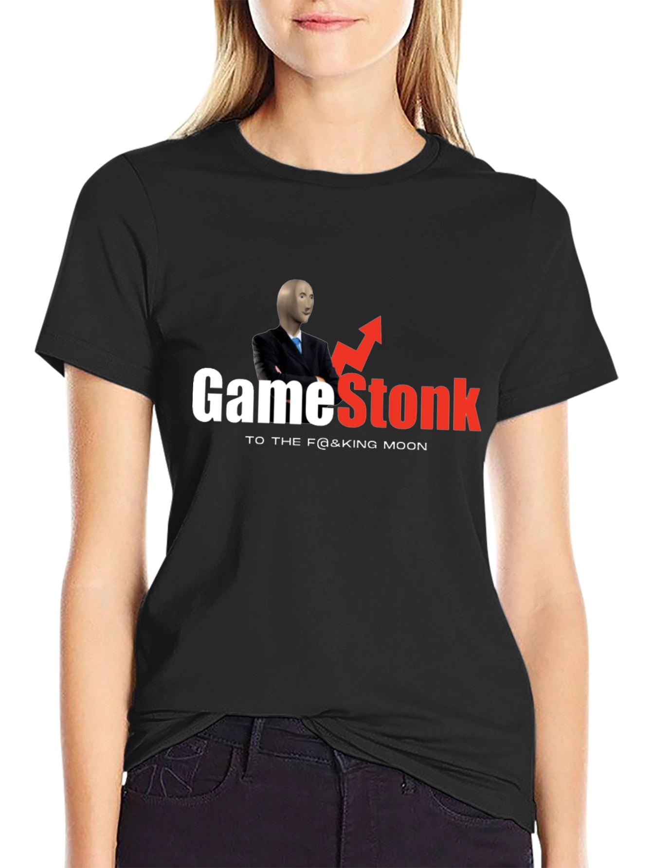 GameStonk Meme Black T-Shirt