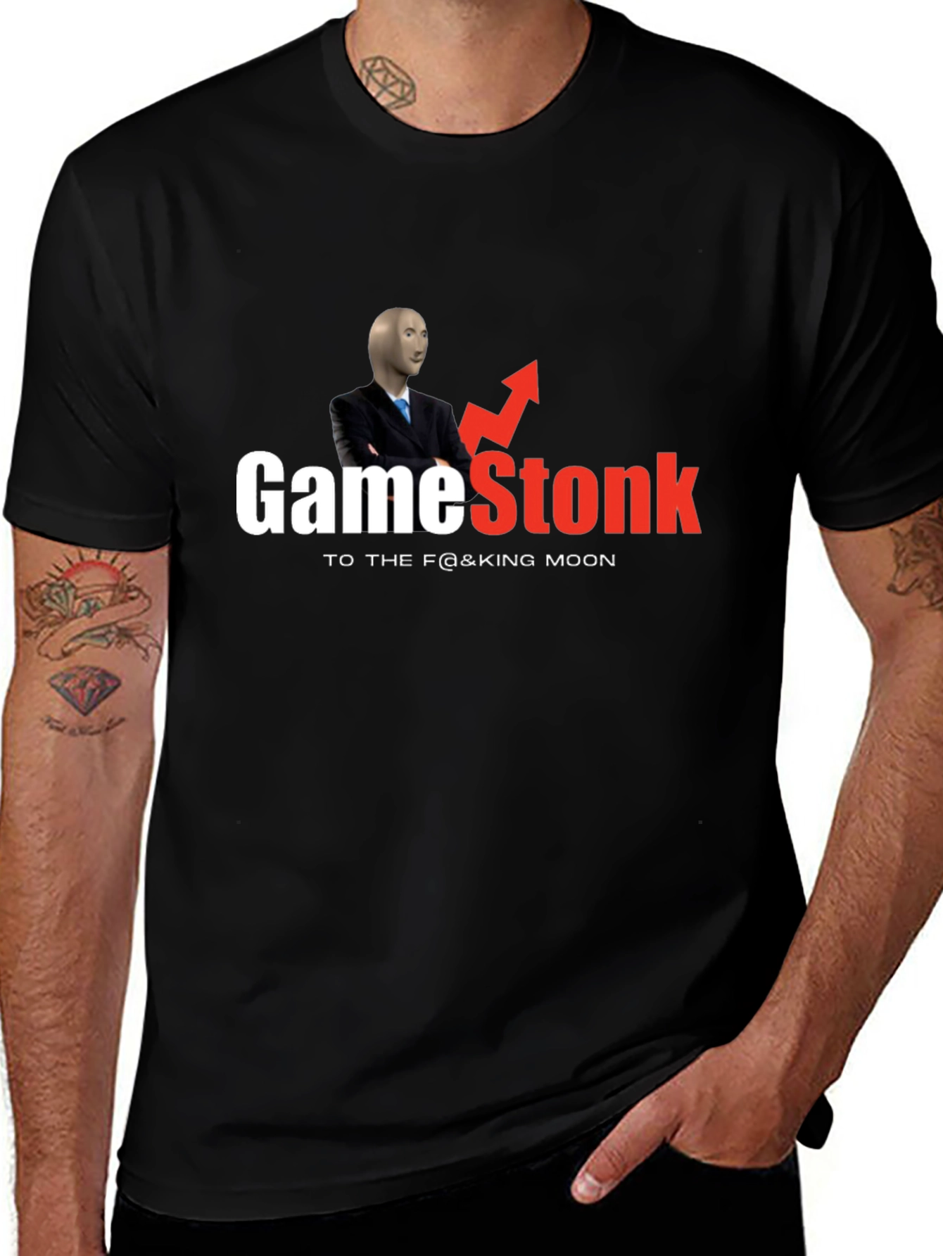 GameStonk Meme Black T-Shirt