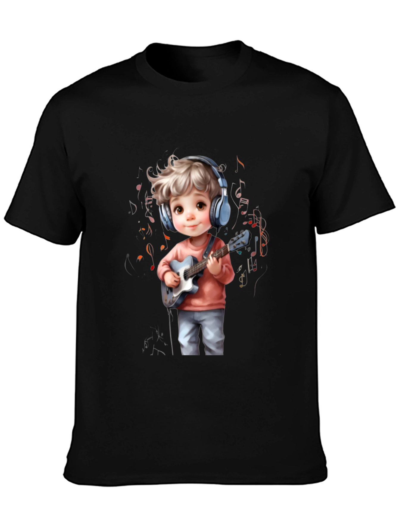 Cartoon Boy Guitar Music T-Shirt