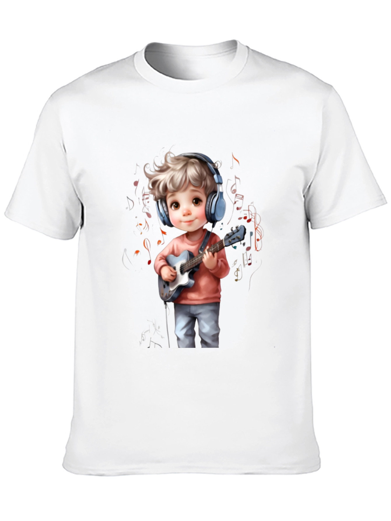 Cartoon Boy Guitar Music T-Shirt