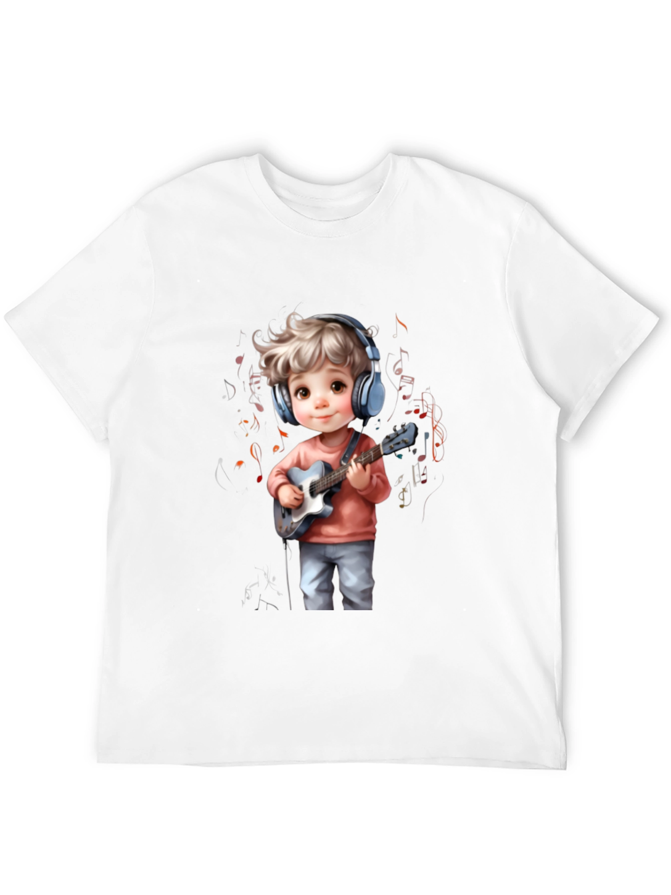 Cartoon Boy Guitar Music T-Shirt