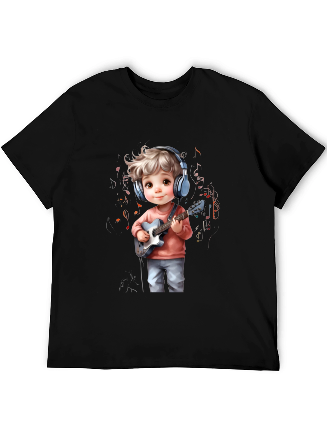 Cartoon Boy Guitar Music T-Shirt