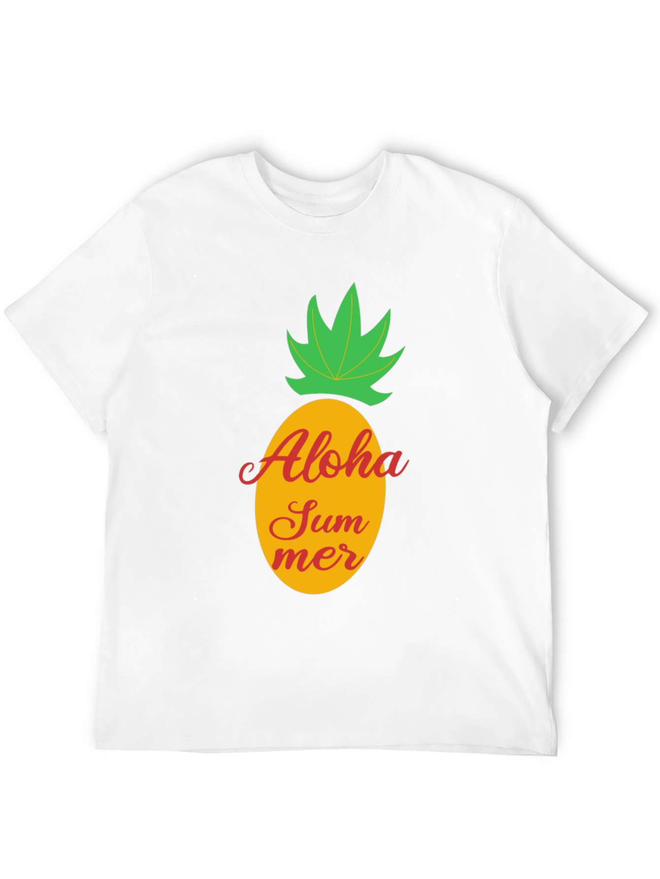 Aloha Summer Pineapple Graphic Tee - Black Cotton T-Shirt