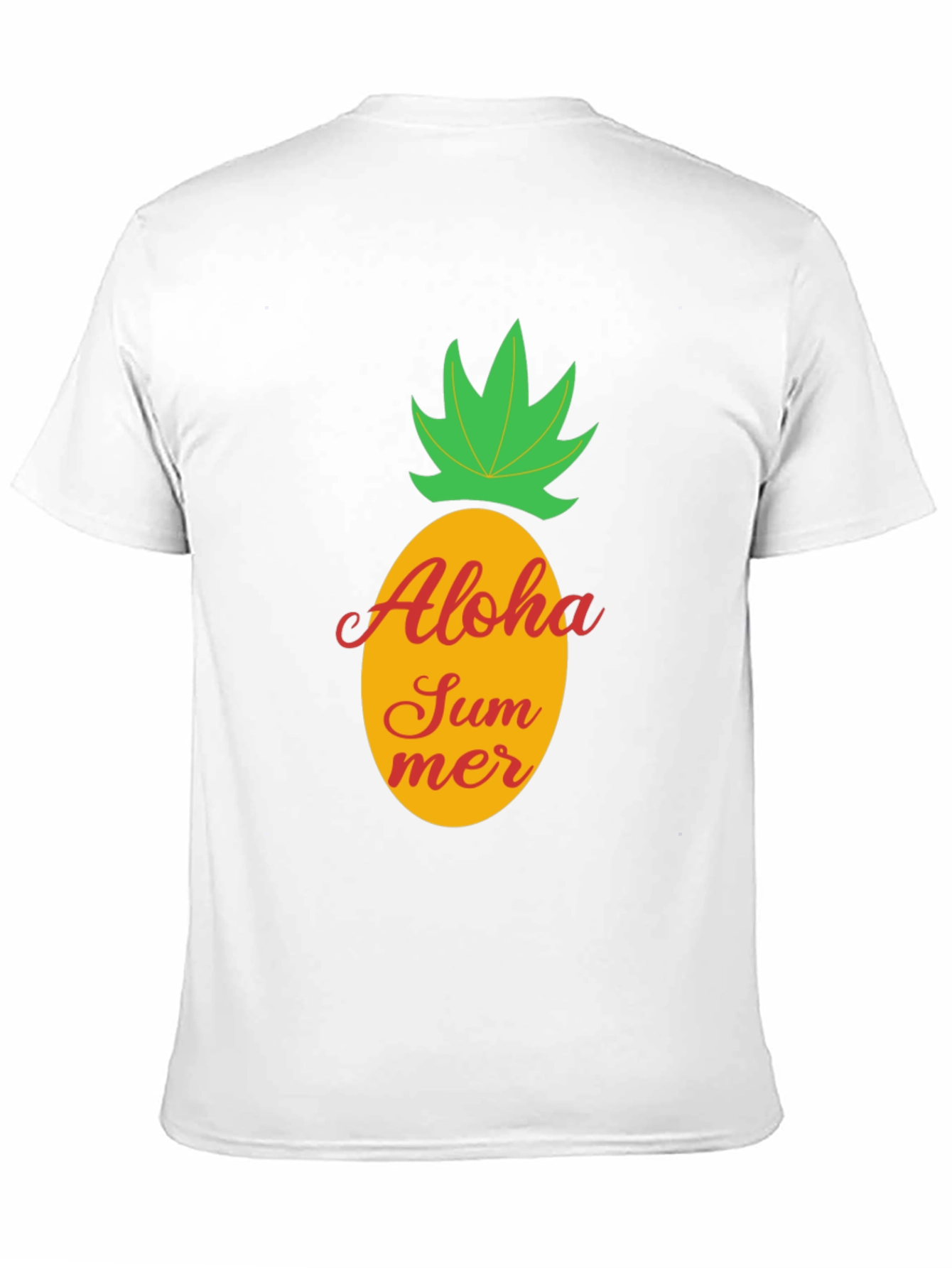 Aloha Summer Pineapple Graphic Tee - Black Cotton T-Shirt