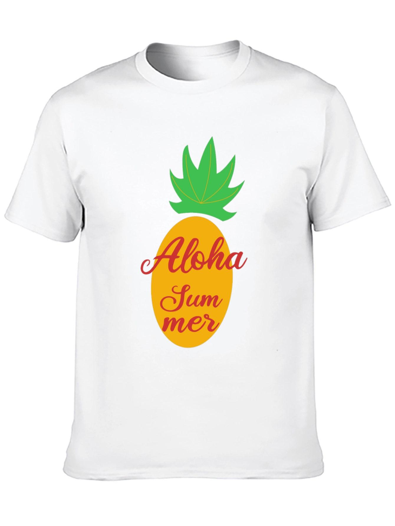 Aloha Summer Pineapple Graphic Tee - Black Cotton T-Shirt