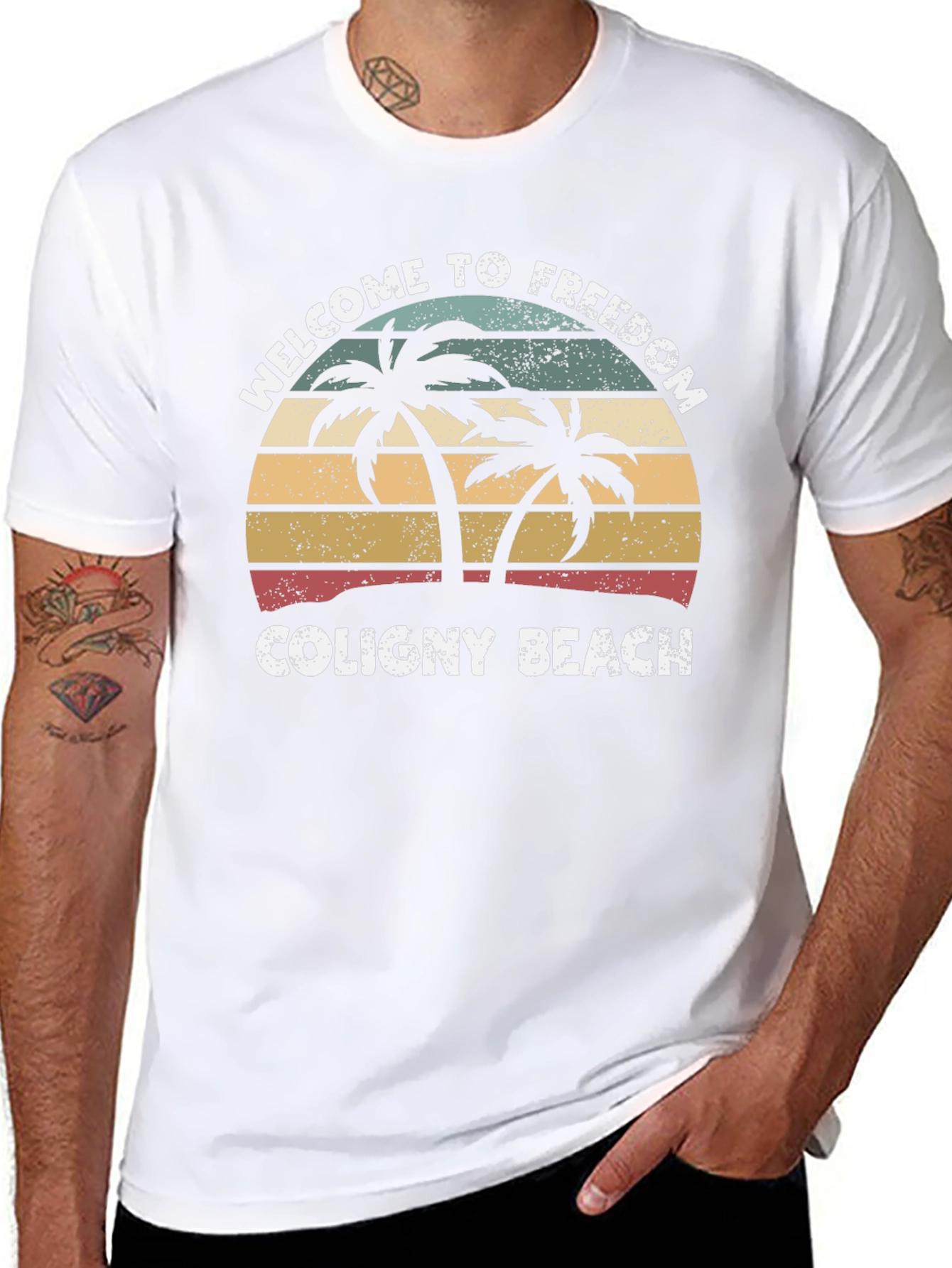 Coligny Beach Freedom Tee - Tropical Palm T-Shirt