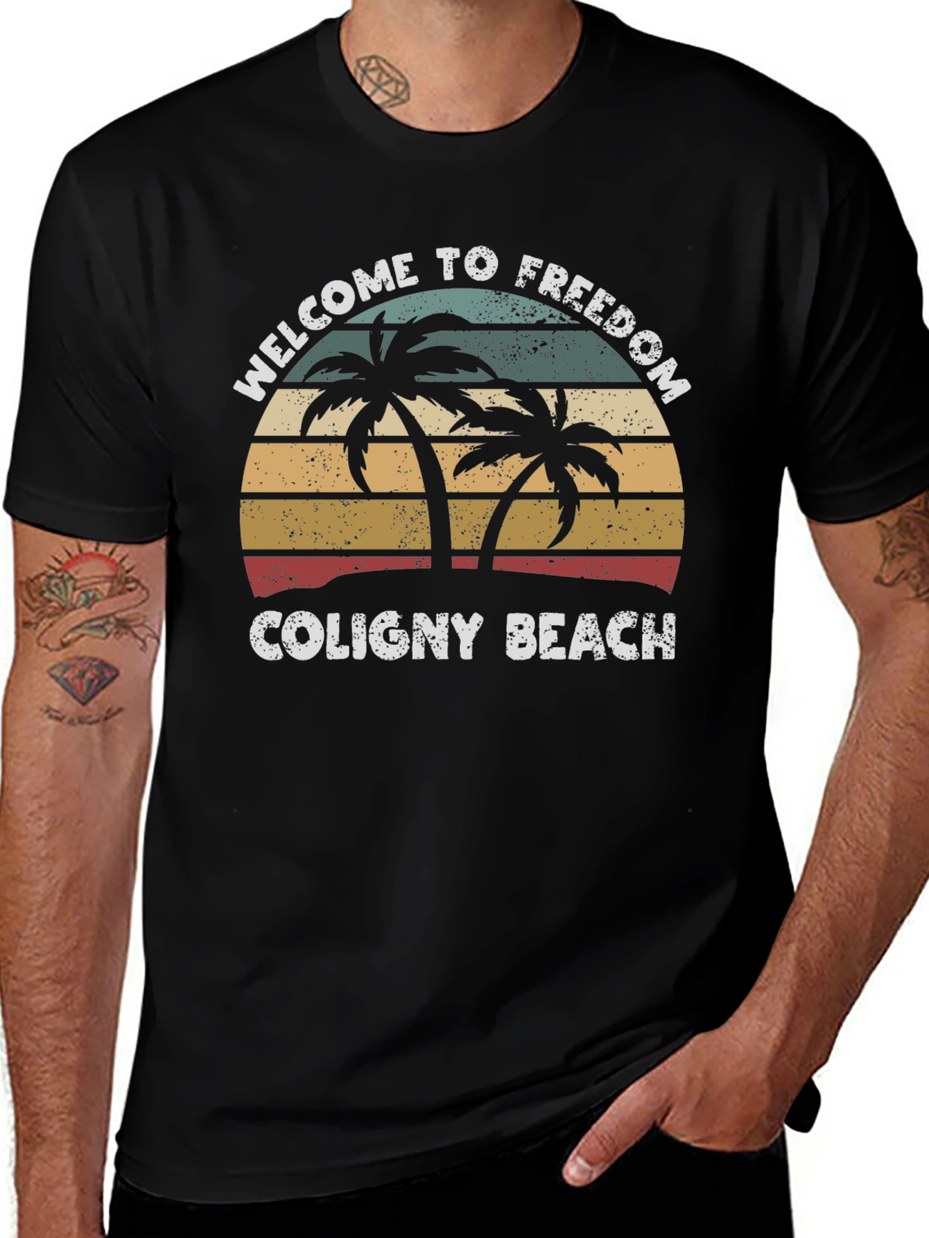 Coligny Beach Freedom Tee - Tropical Palm T-Shirt