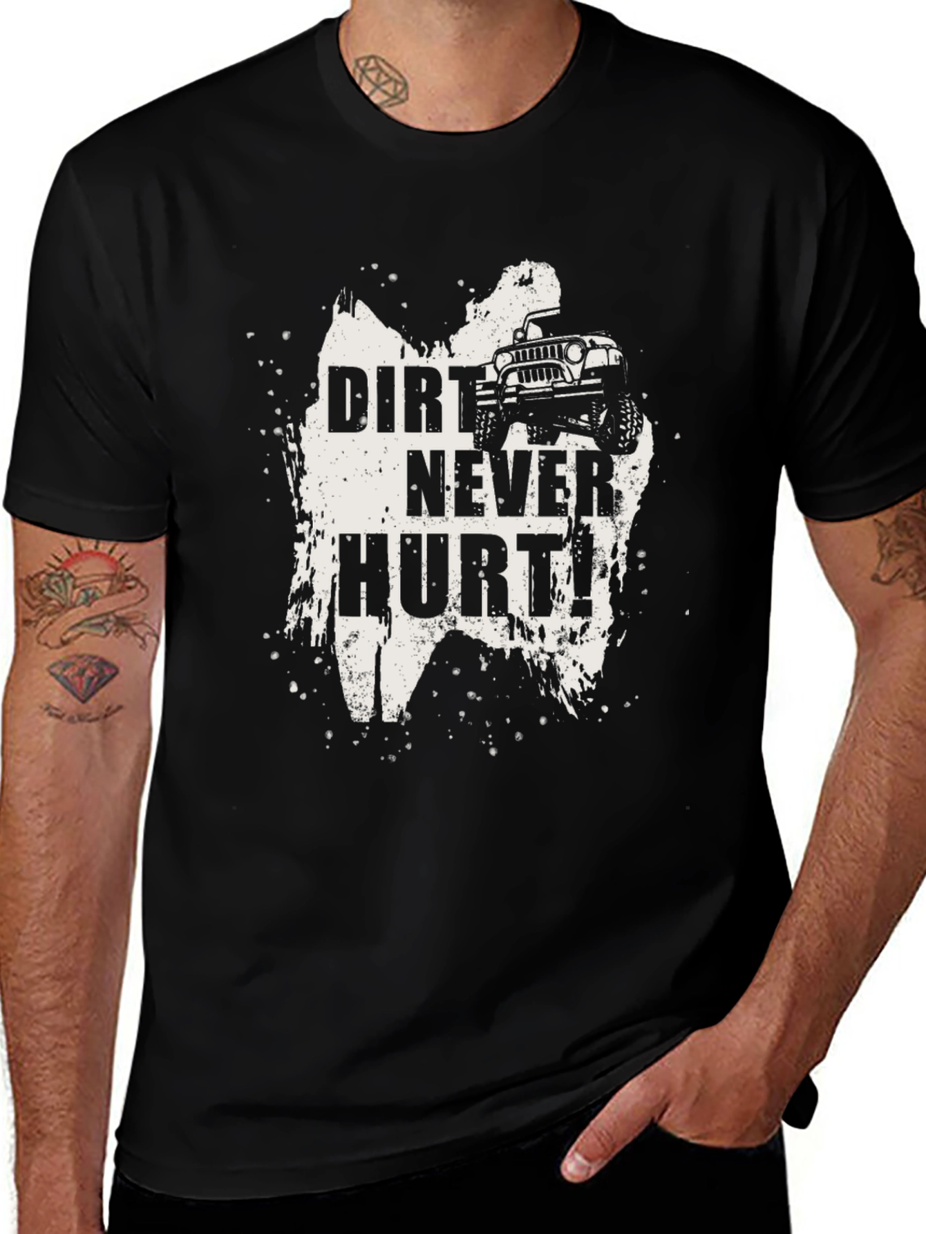 Dirt Never Hurt Black T-Shirt - Off Road Adventure
