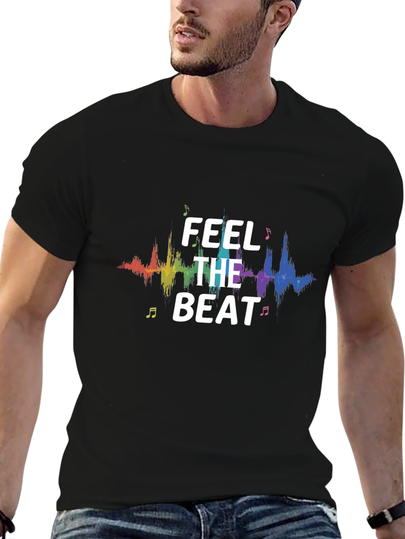 Feel the Beat Graphic T-Shirt - Music Lover Tee