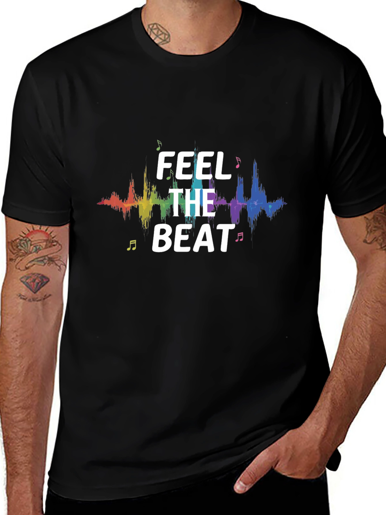 Feel the Beat Graphic T-Shirt - Music Lover Tee