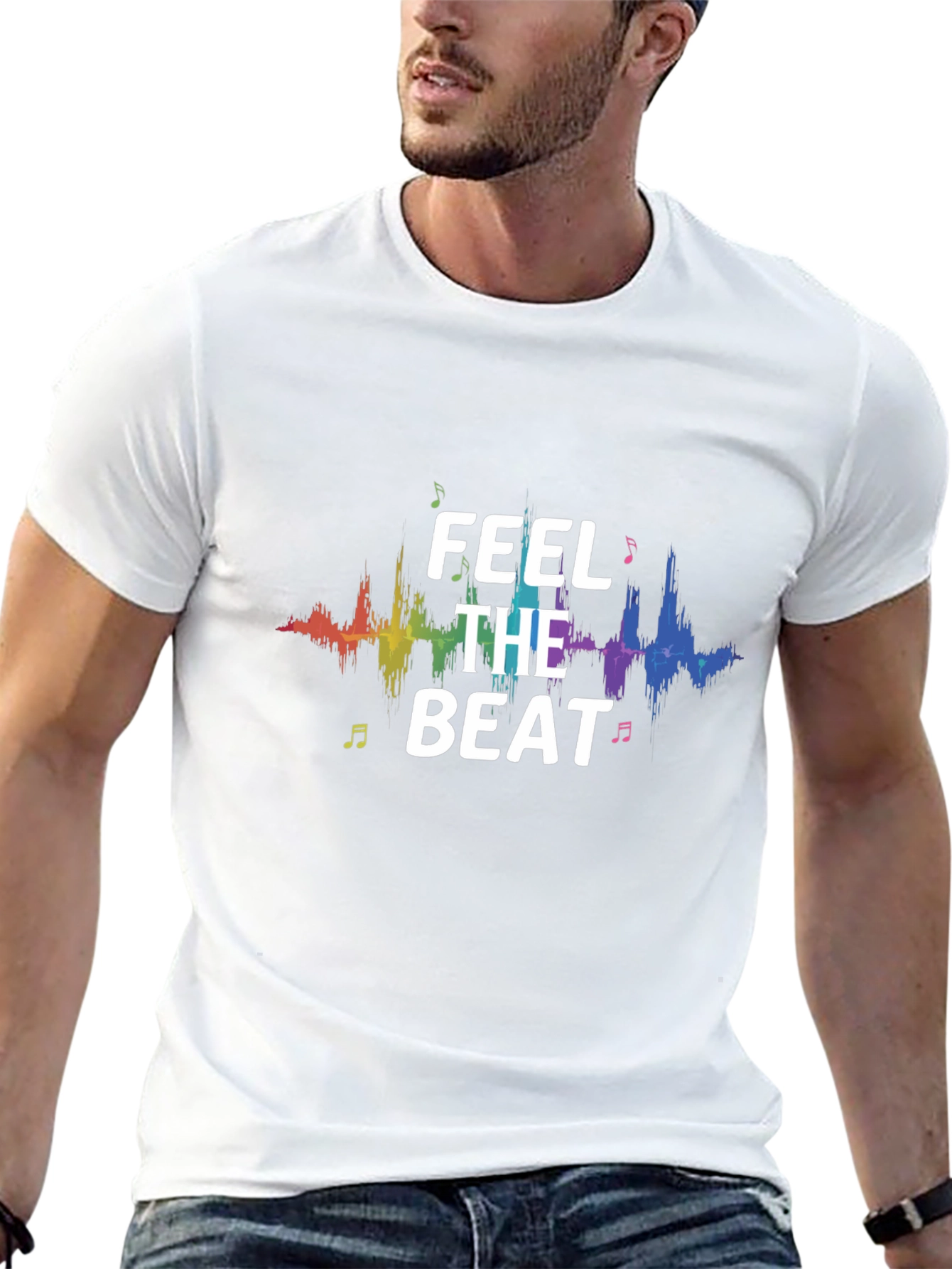 Feel the Beat Graphic T-Shirt - Music Lover Tee