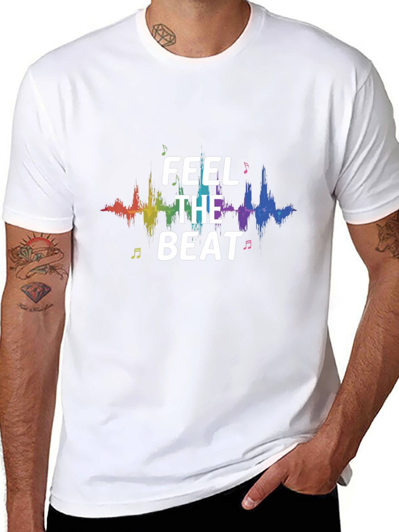 Feel the Beat Graphic T-Shirt - Music Lover Tee