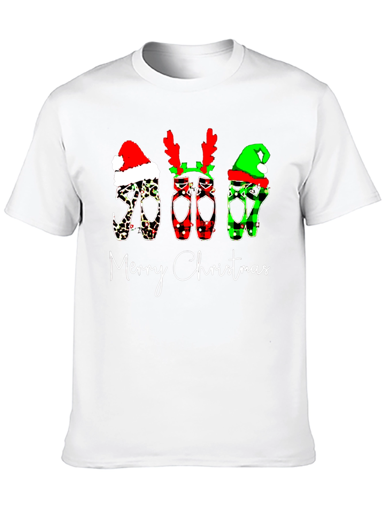 Merry Christmas Ballet Shoes Graphic Tee