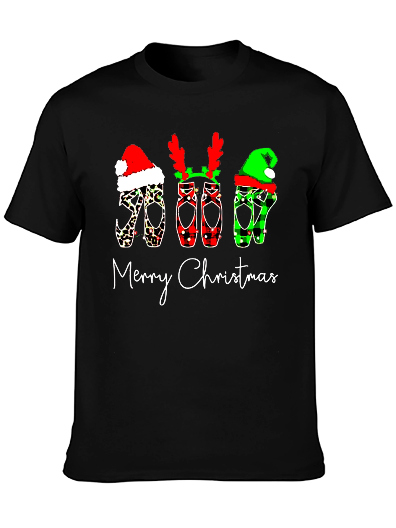 Merry Christmas Ballet Shoes Graphic Tee