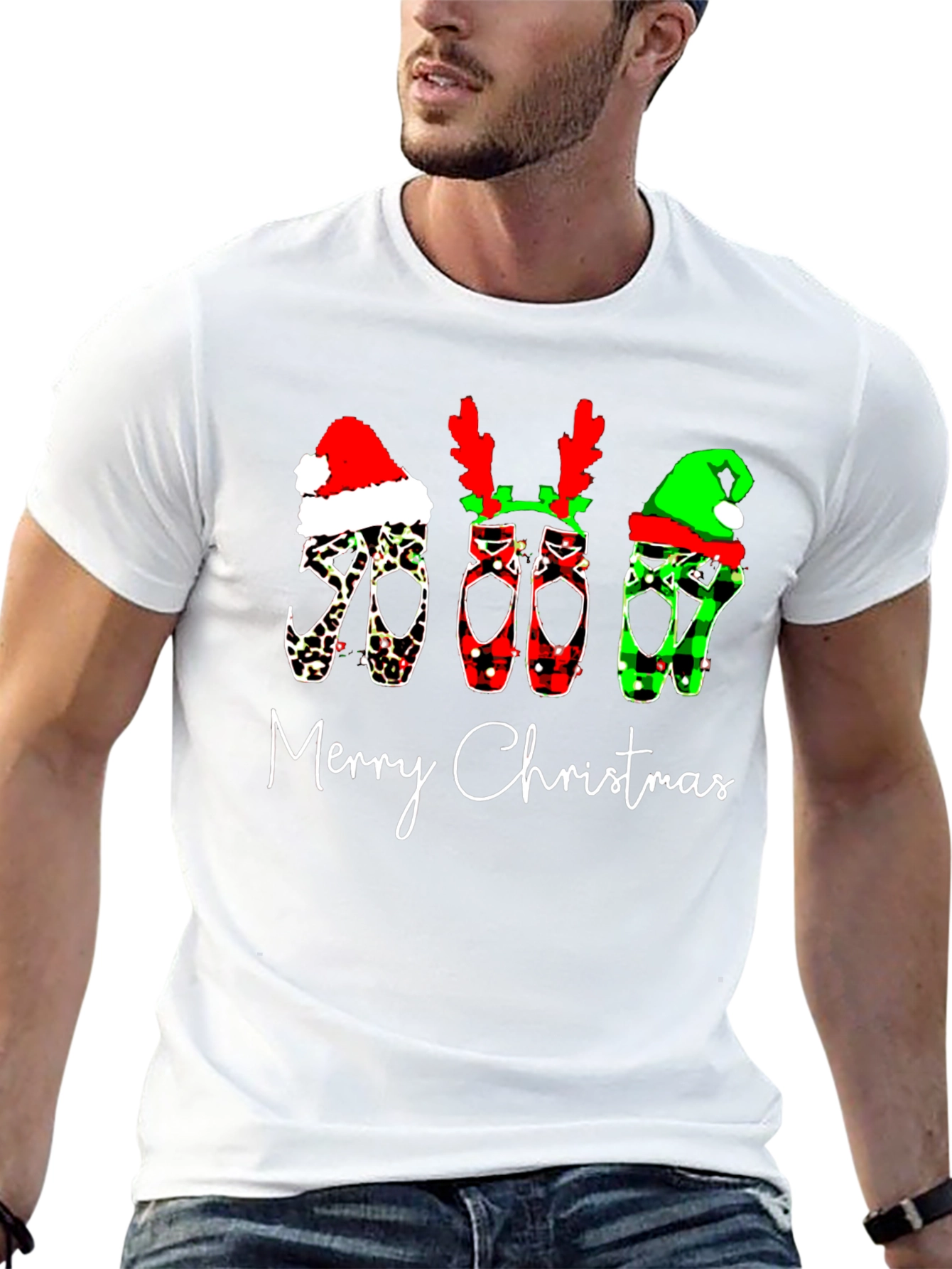 Merry Christmas Ballet Shoes Graphic Tee