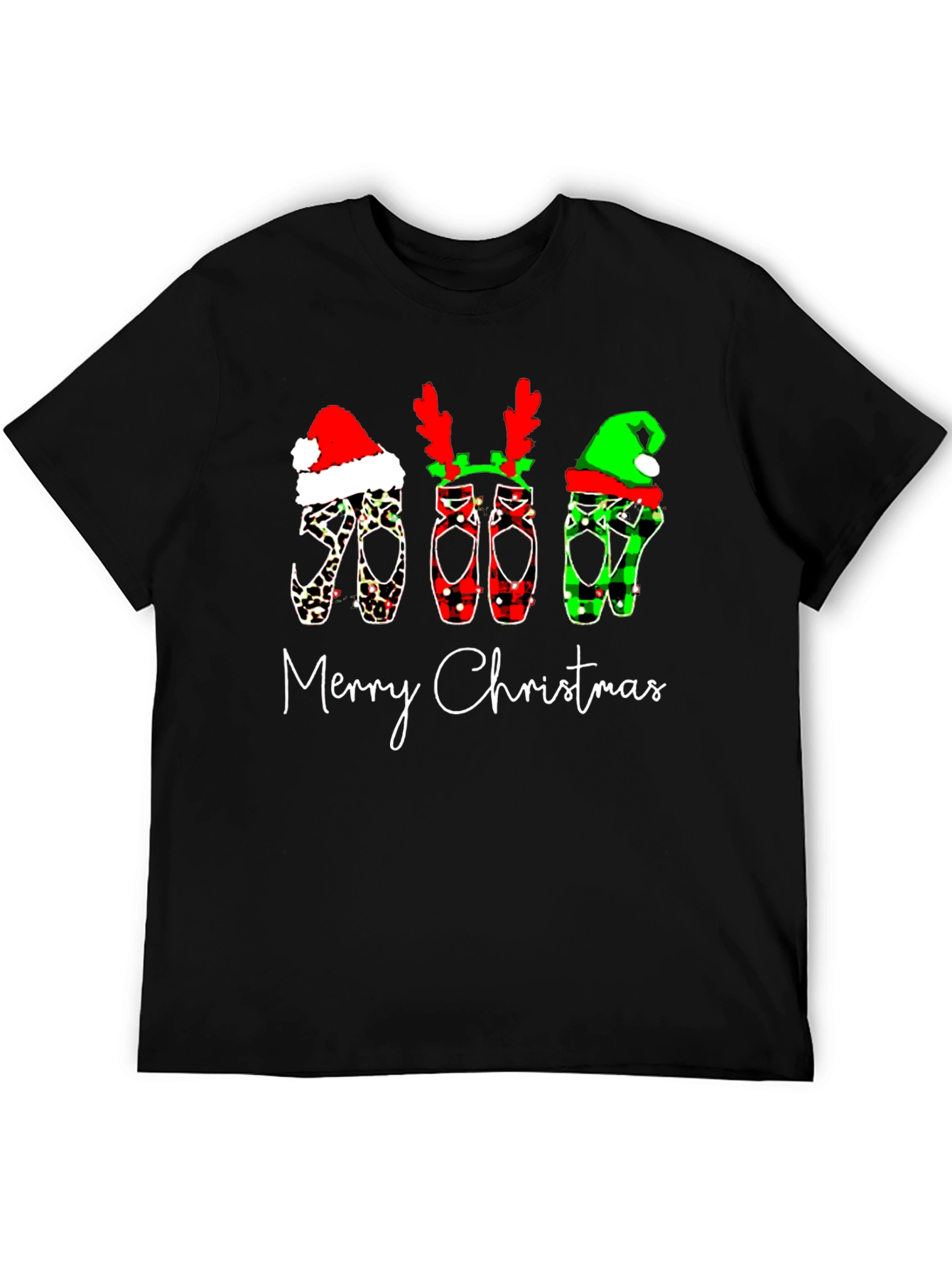 Merry Christmas Ballet Shoes Graphic Tee