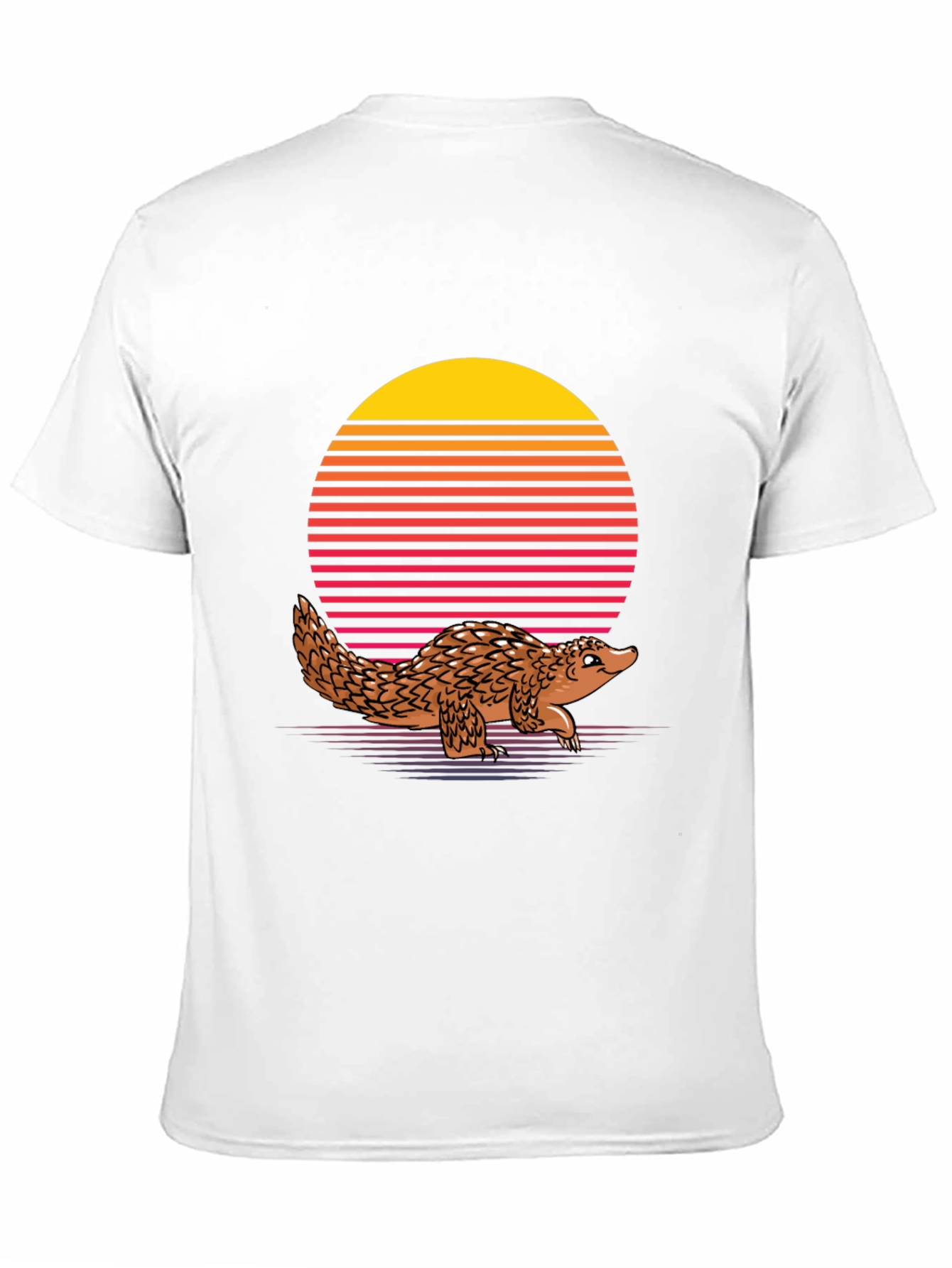 Retro Pangolin T-Shirt - Black Unique Animal Design