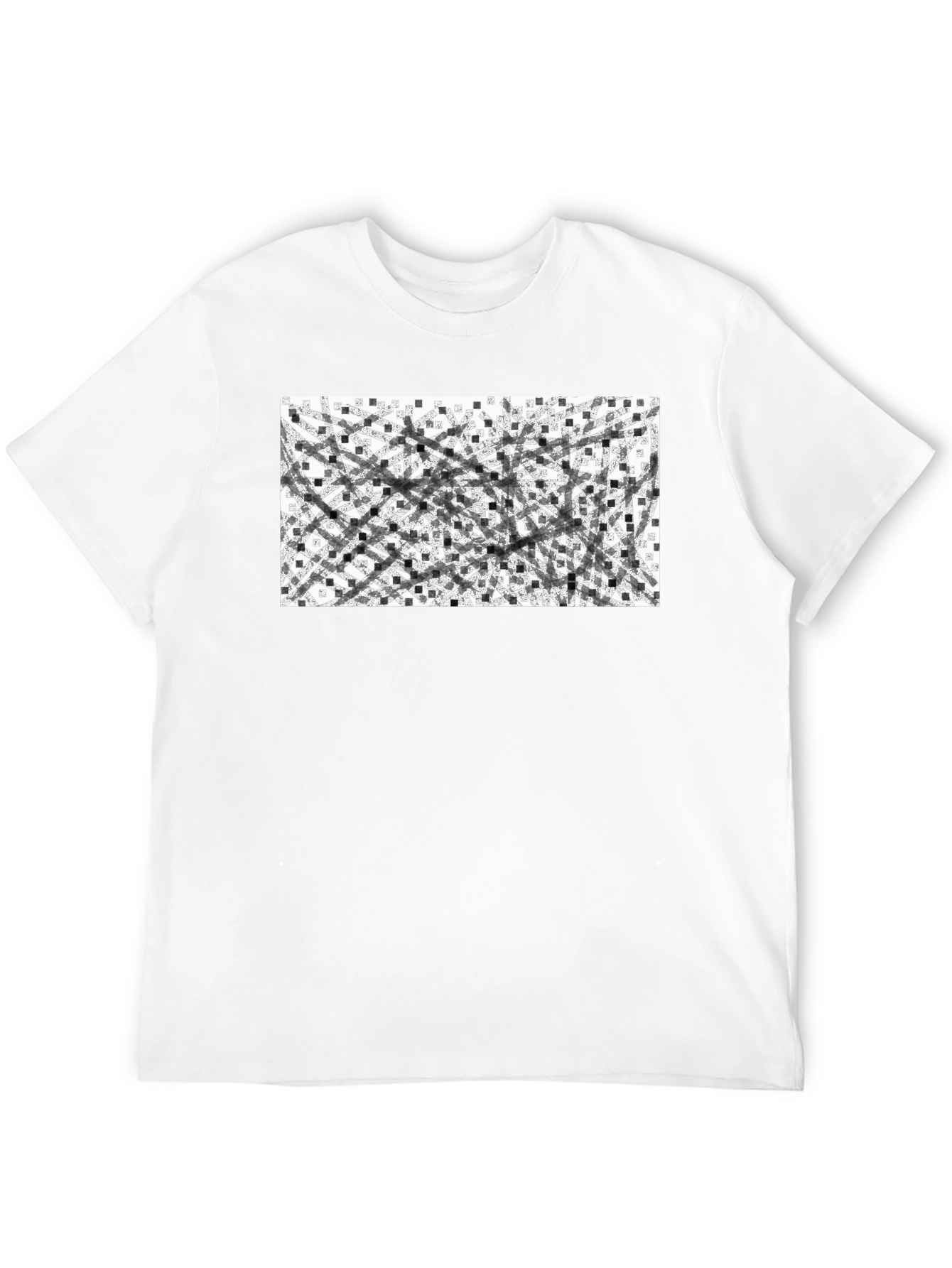 Abstract Geometric Pattern Black T-Shirt