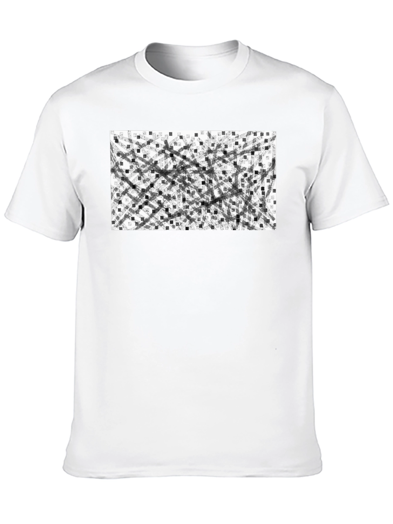 Abstract Geometric Pattern Black T-Shirt