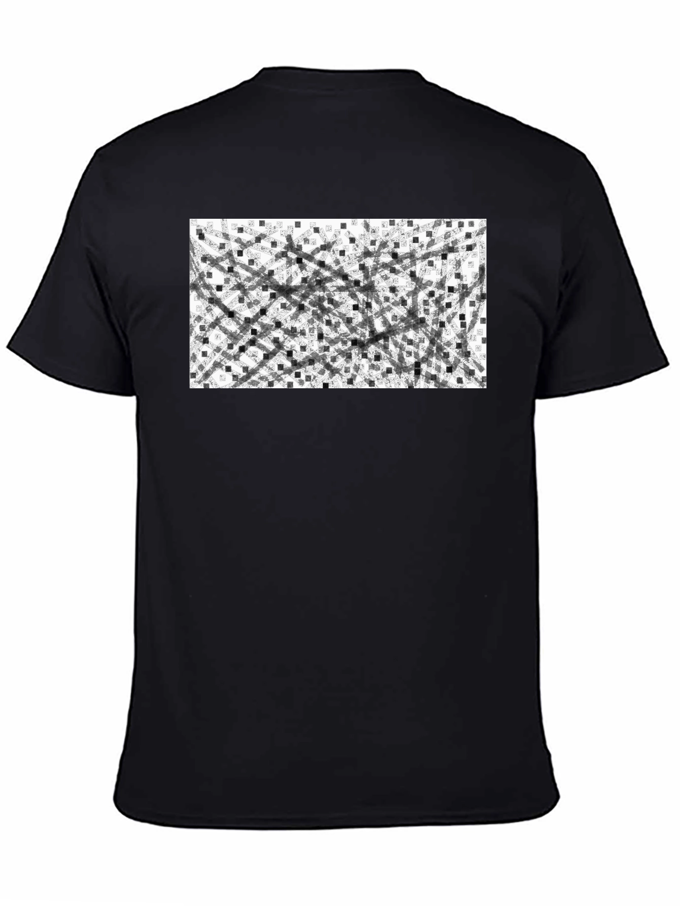 Abstract Geometric Pattern Black T-Shirt