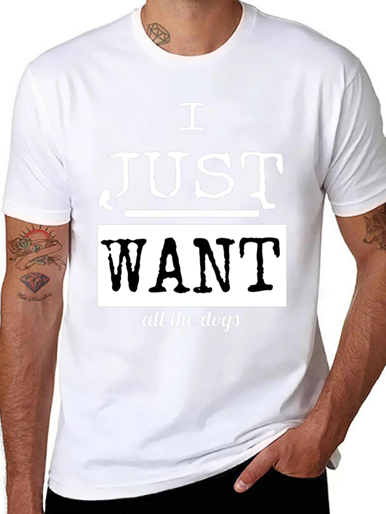 I Just Want All The Dogs Black T-Shirt