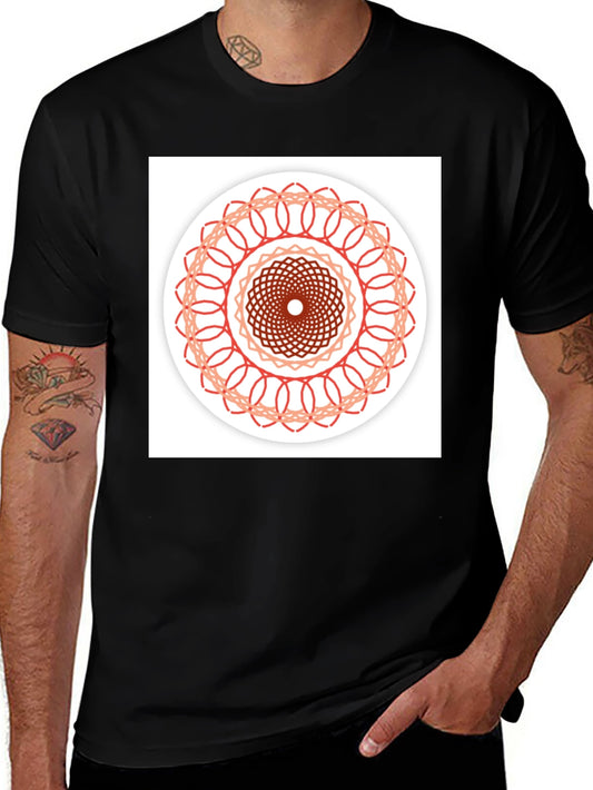 Geometric Mandala Graphic Tee - Stylish Black T-Shirt