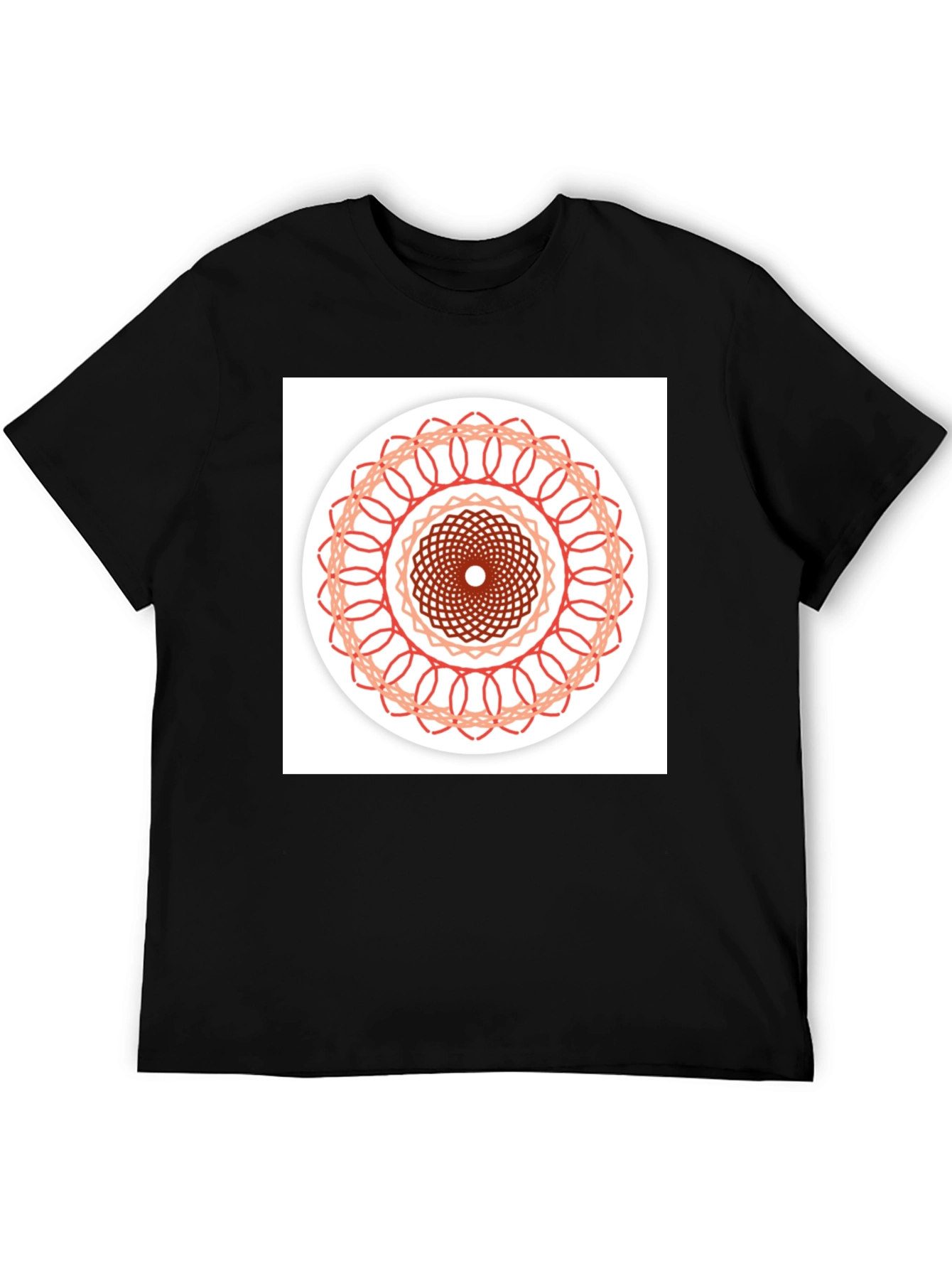 Geometric Mandala Graphic Tee - Stylish Black T-Shirt
