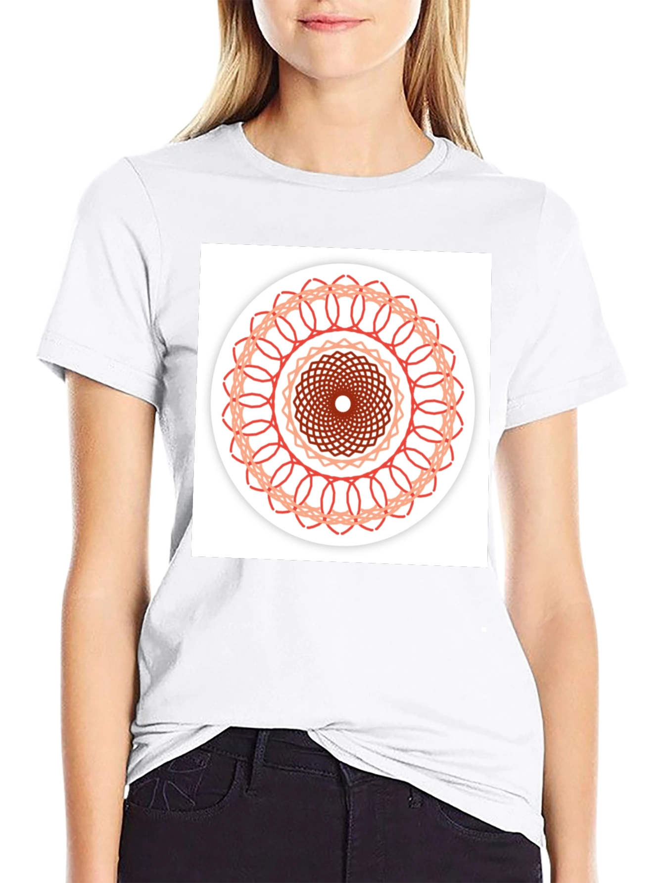 Geometric Mandala Graphic Tee - Stylish Black T-Shirt