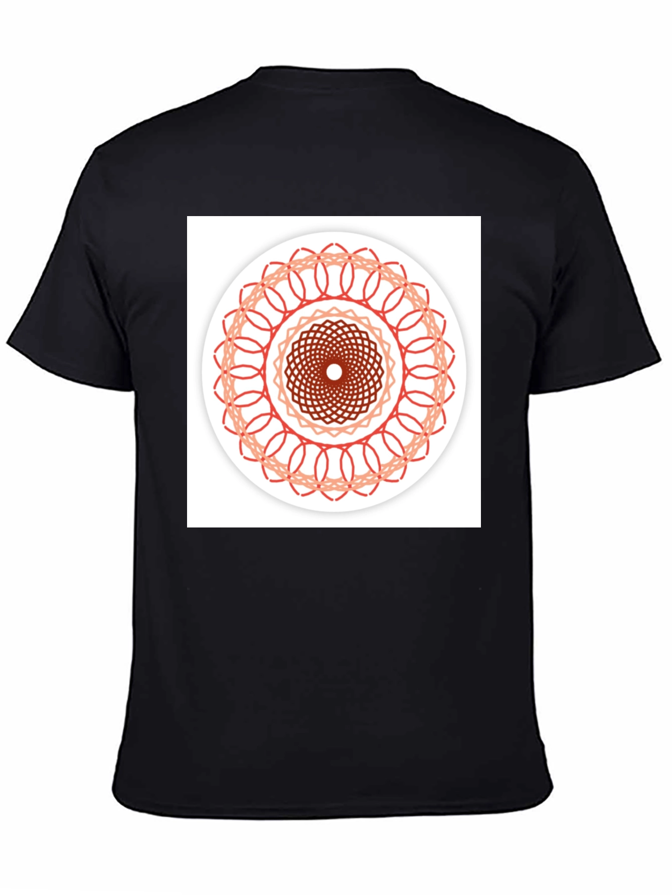 Geometric Mandala Graphic Tee - Stylish Black T-Shirt