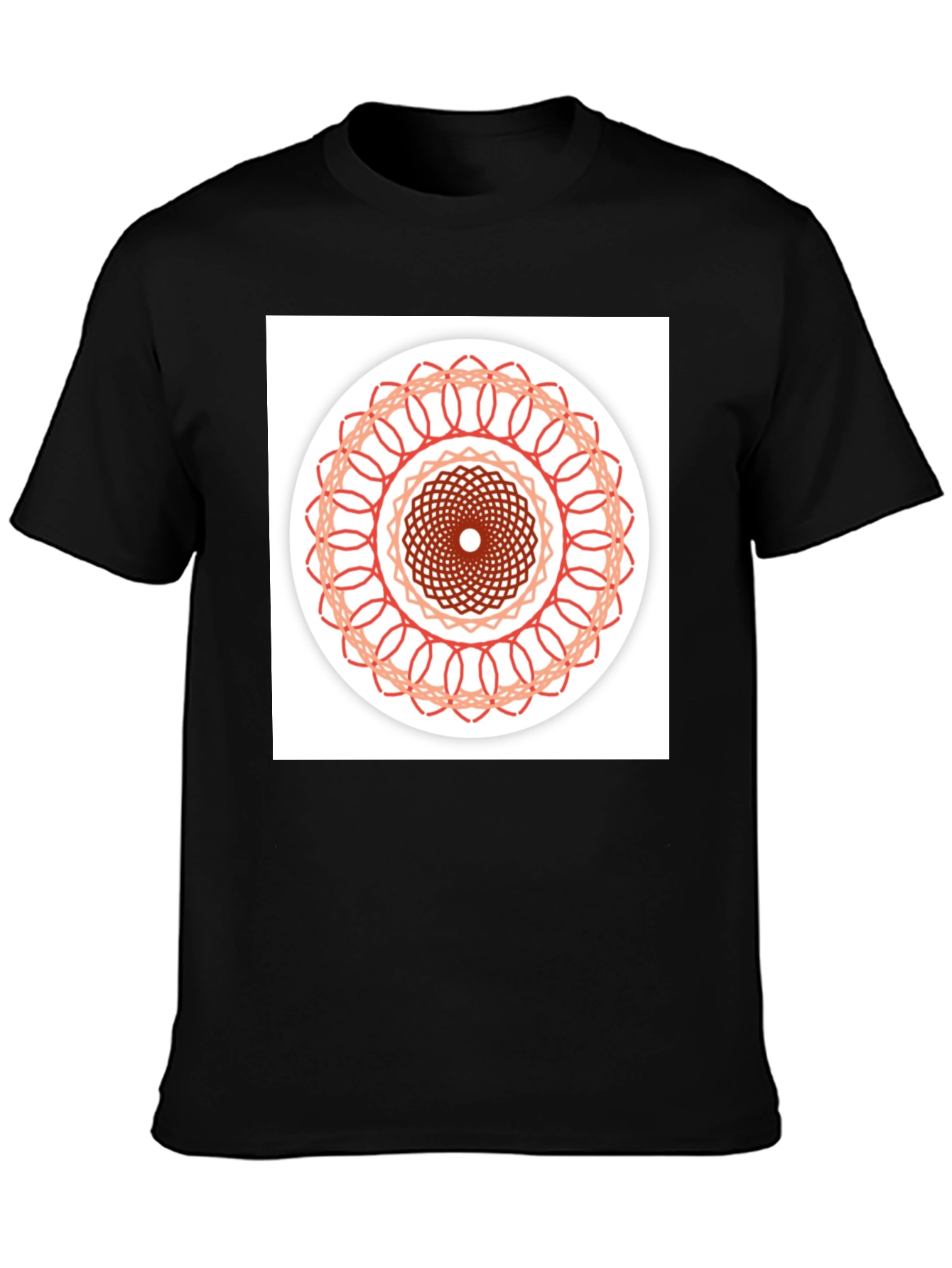 Geometric Mandala Graphic Tee - Stylish Black T-Shirt