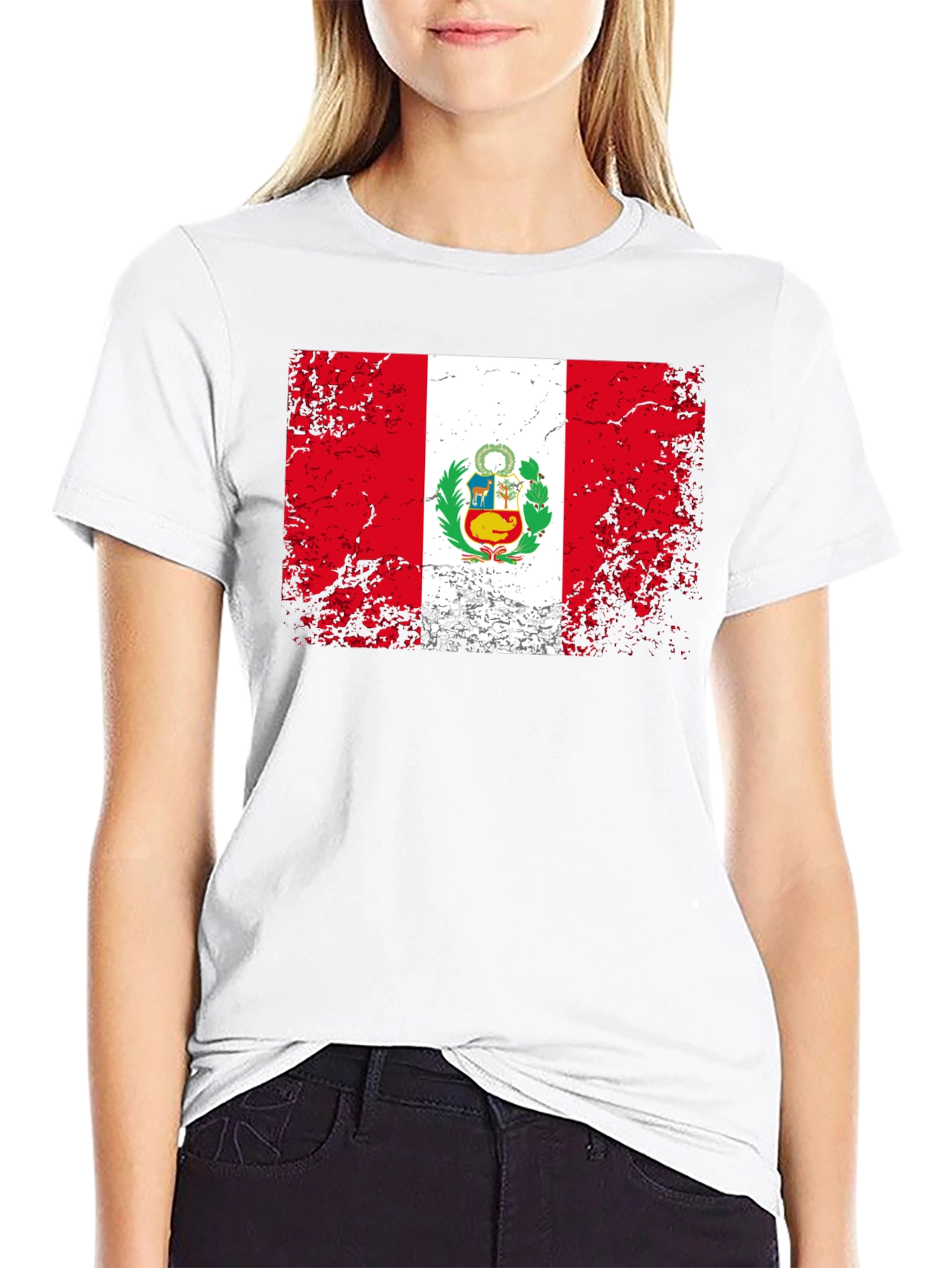 Peru Flag T-Shirt - Distressed Graphic Tee