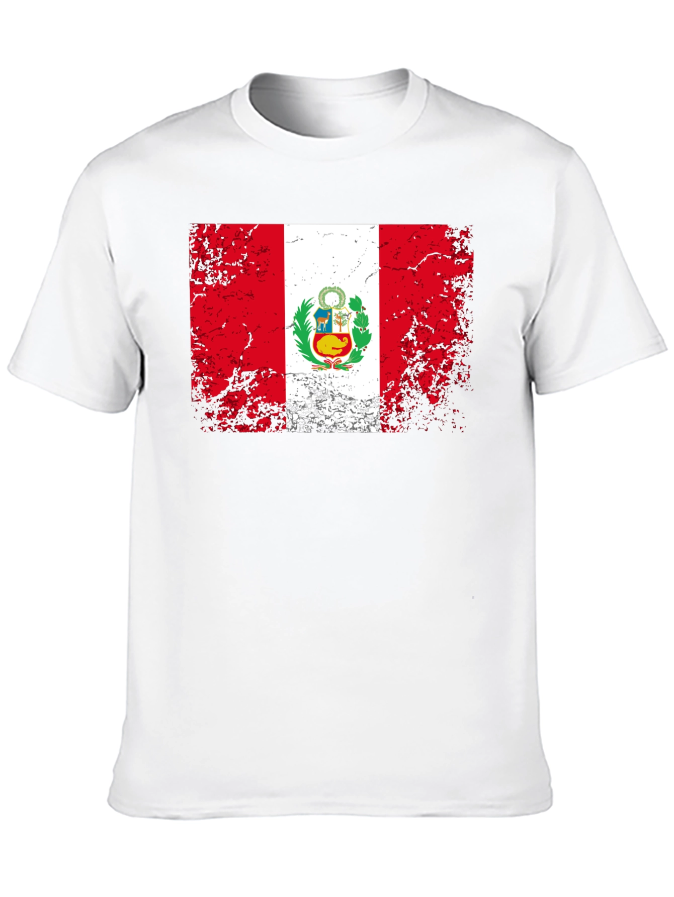 Peru Flag T-Shirt - Distressed Graphic Tee